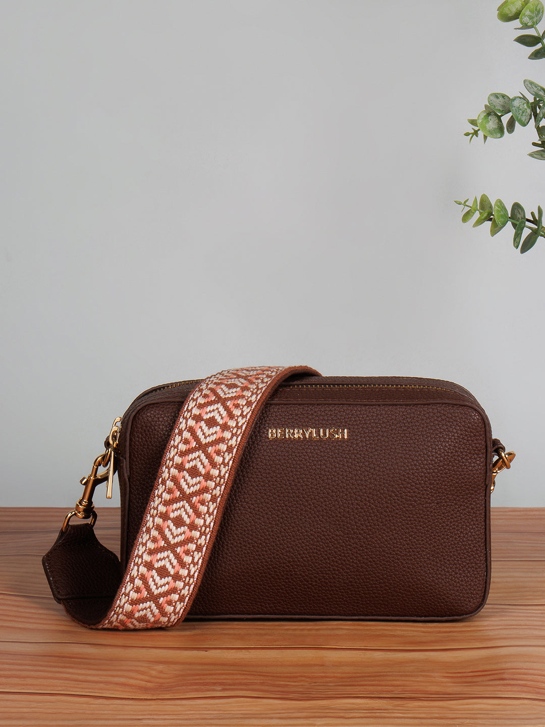Sling Bag Crossbody Bag With Detachable Strap Women Brown