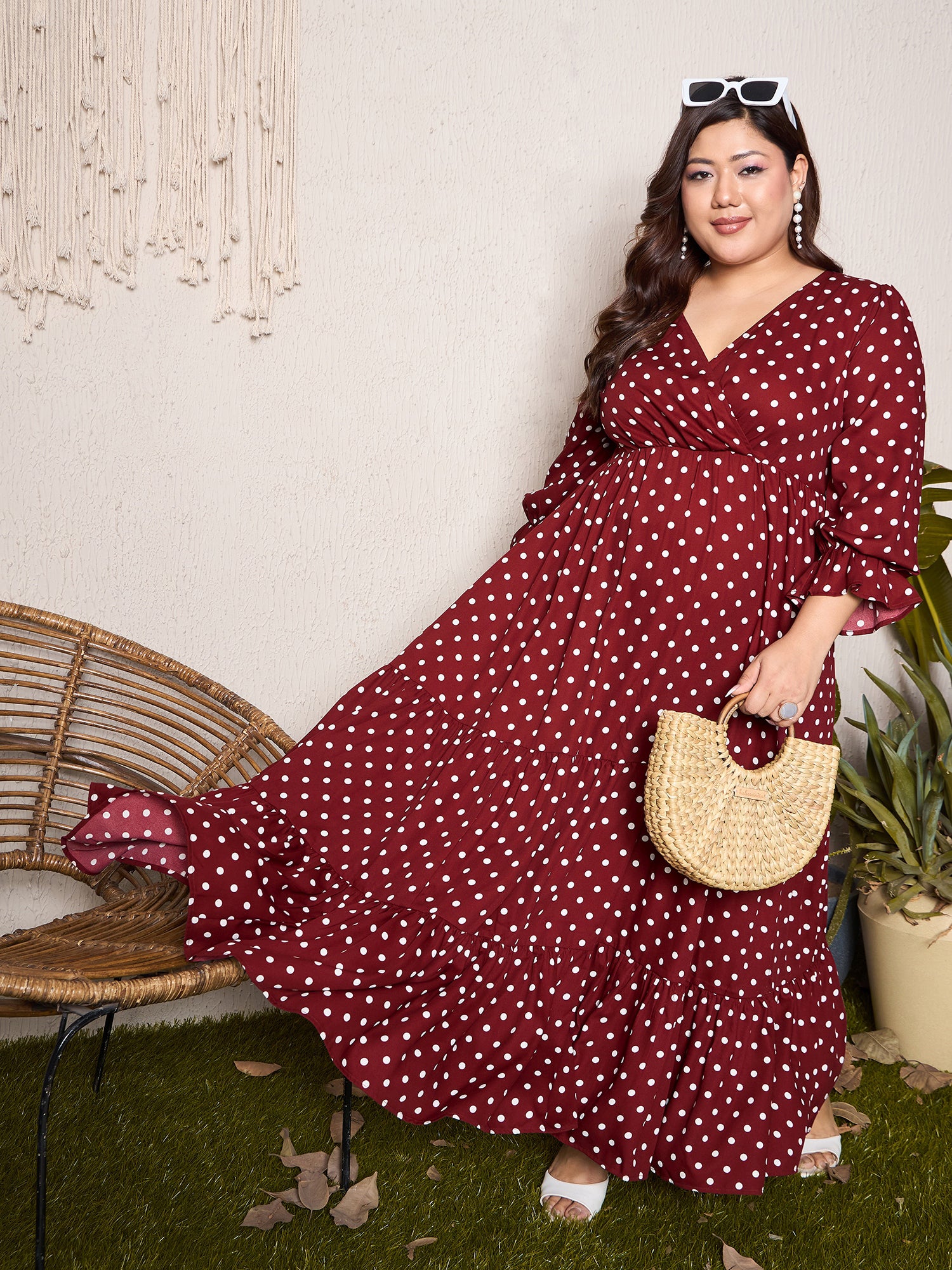 miss selfridge red polka dot maxi dress Miss Selfridge - Maxi Dress - Women - Polyester/Elastane - XS