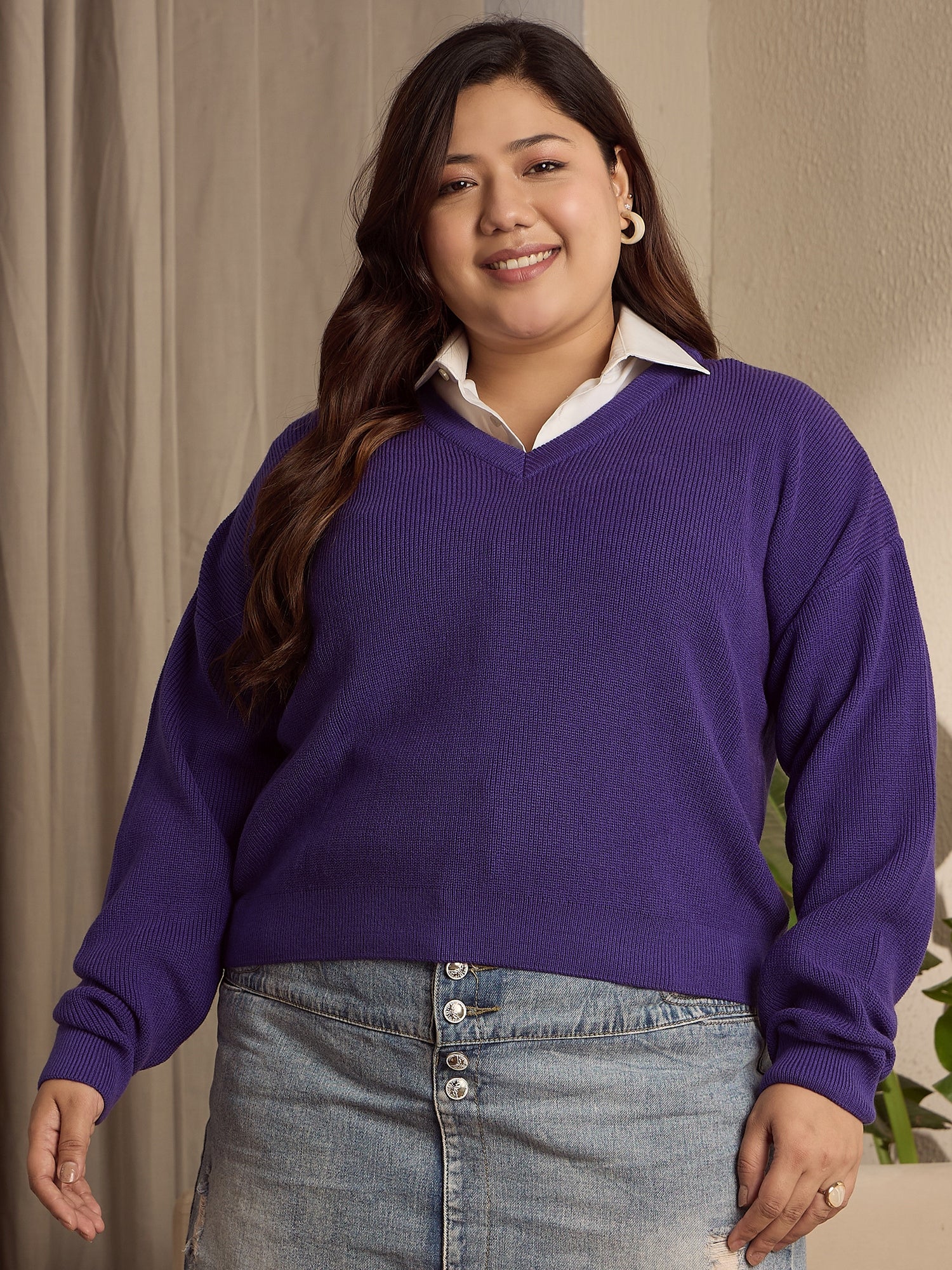Liva Long Sleeve Pullover Pullover Fudge Purple Stripe