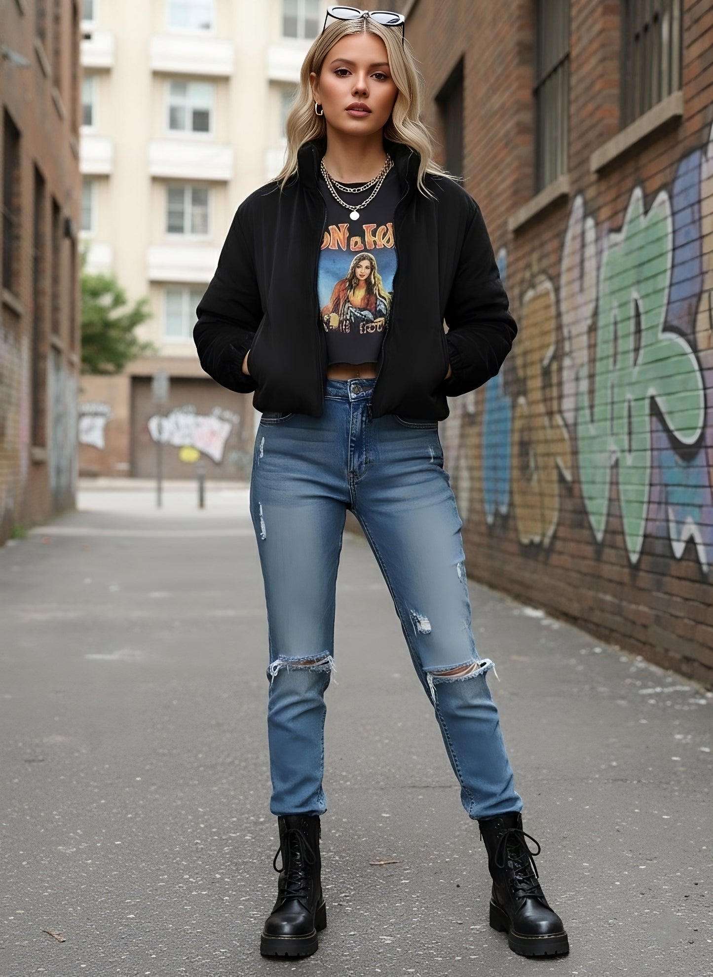 Berrylush Women Solid Black Stand Collar Neck Zipper-Up Cotton Straight Hem Tailored Regular Jacket