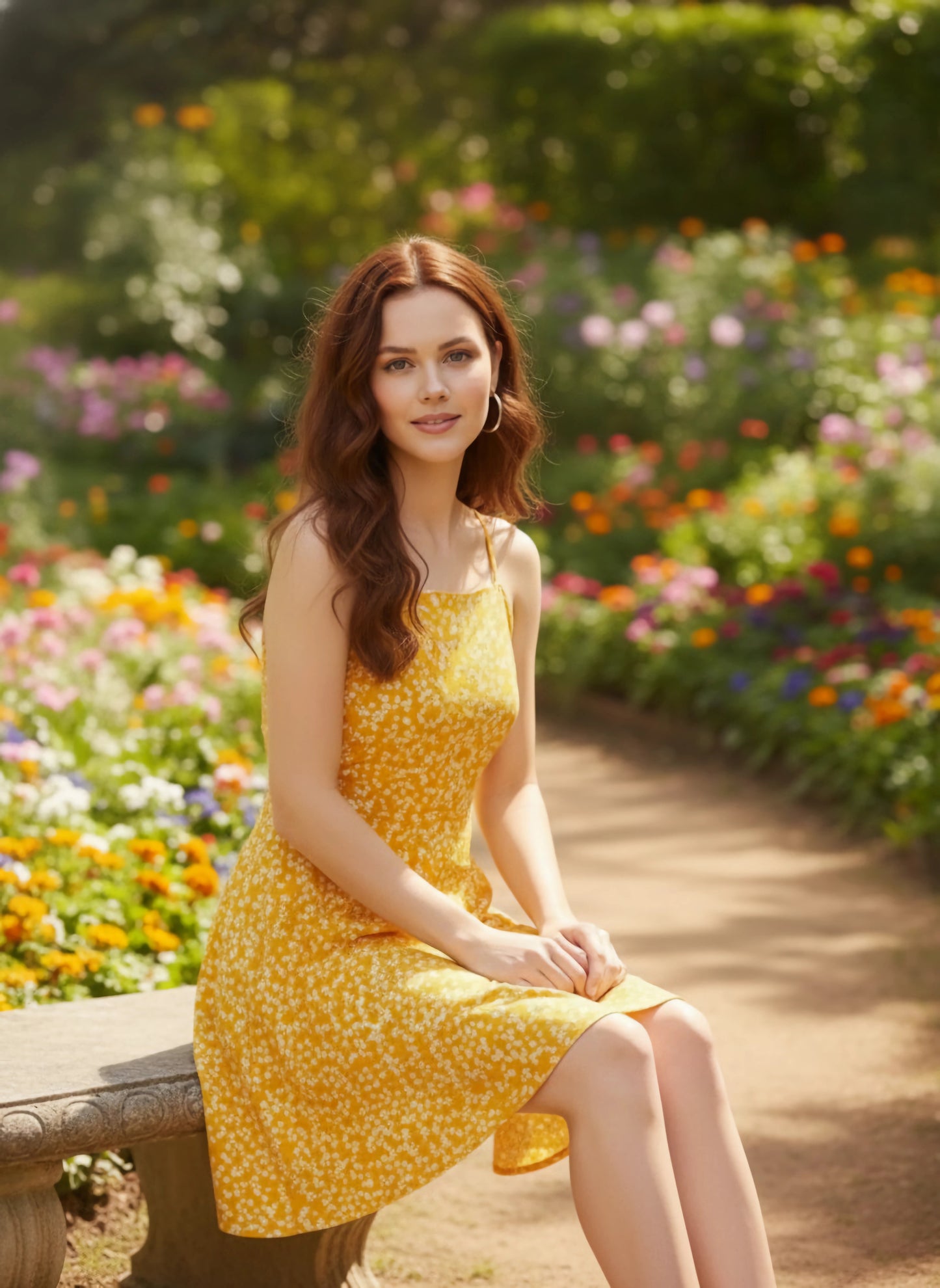 Berrylush Women Yellow & White Floral Printed Fit & Flare Mini Dress