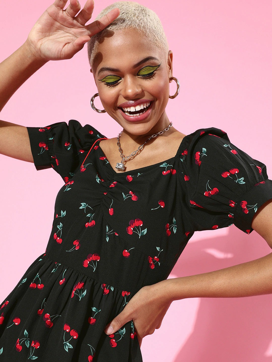 black cherry dress Audrey Cherry Dress 3/4 16 / XL / Black/Red
