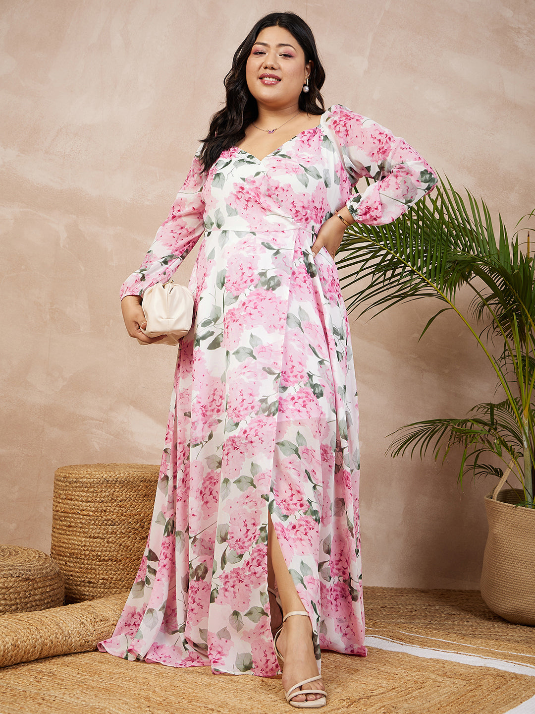 Plus Size Floral Dresses Plus Size Floral Wrap Dress Pink Max Plus