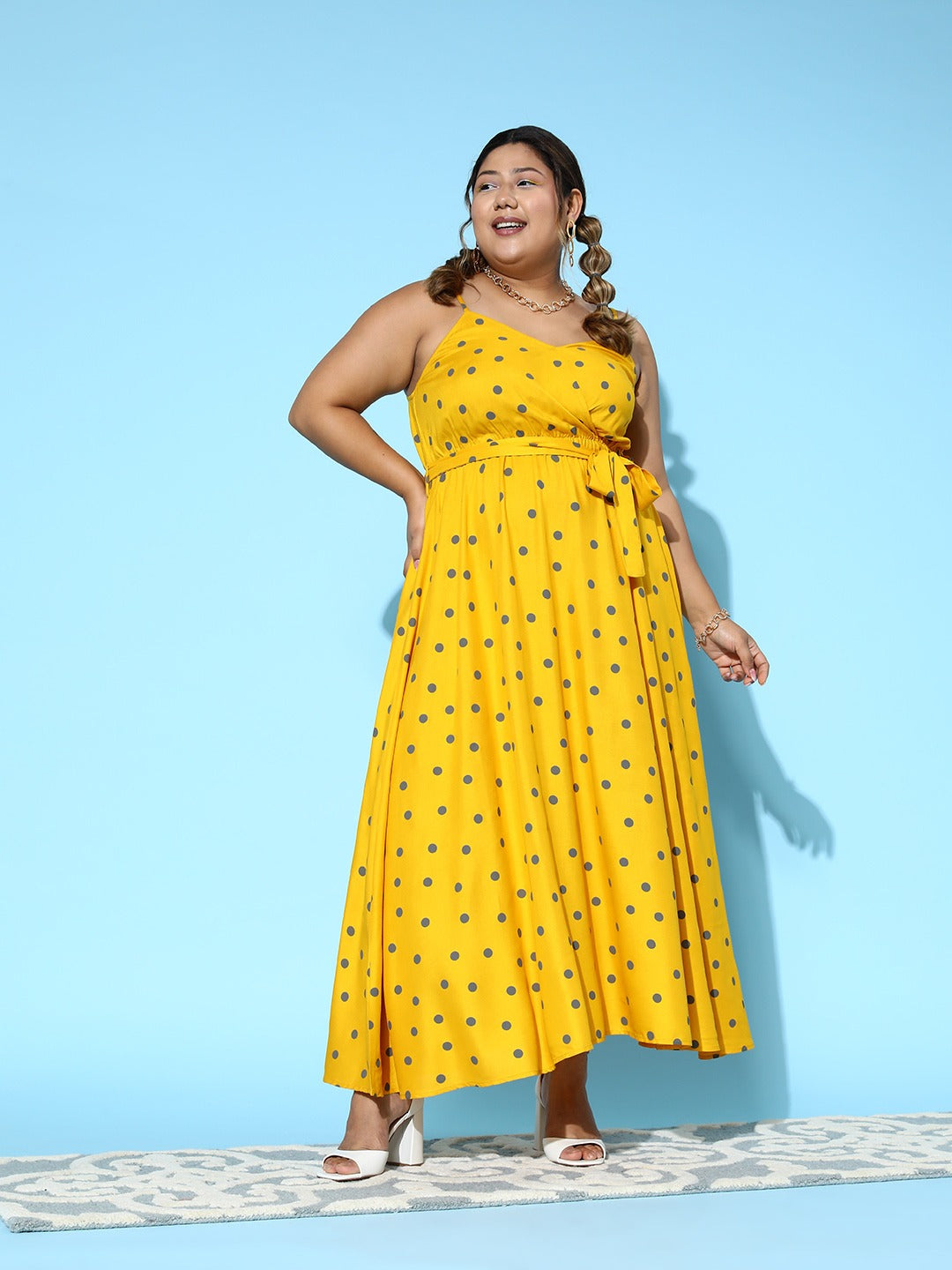 Gowns Yellow Polka Dot Wrap Dress Mustard Coloured Dresses Uk
