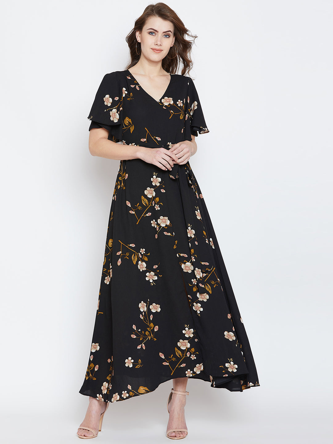 Black Floral Maxi Dress - Berrylush