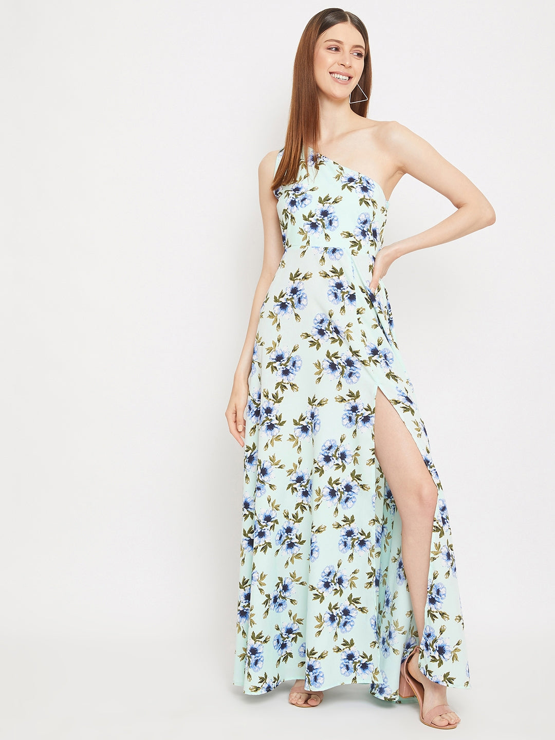 green emerald velvet dress Berrylush Curve Women Green Floral Print V-Neck Fit and Flare Mini Dre