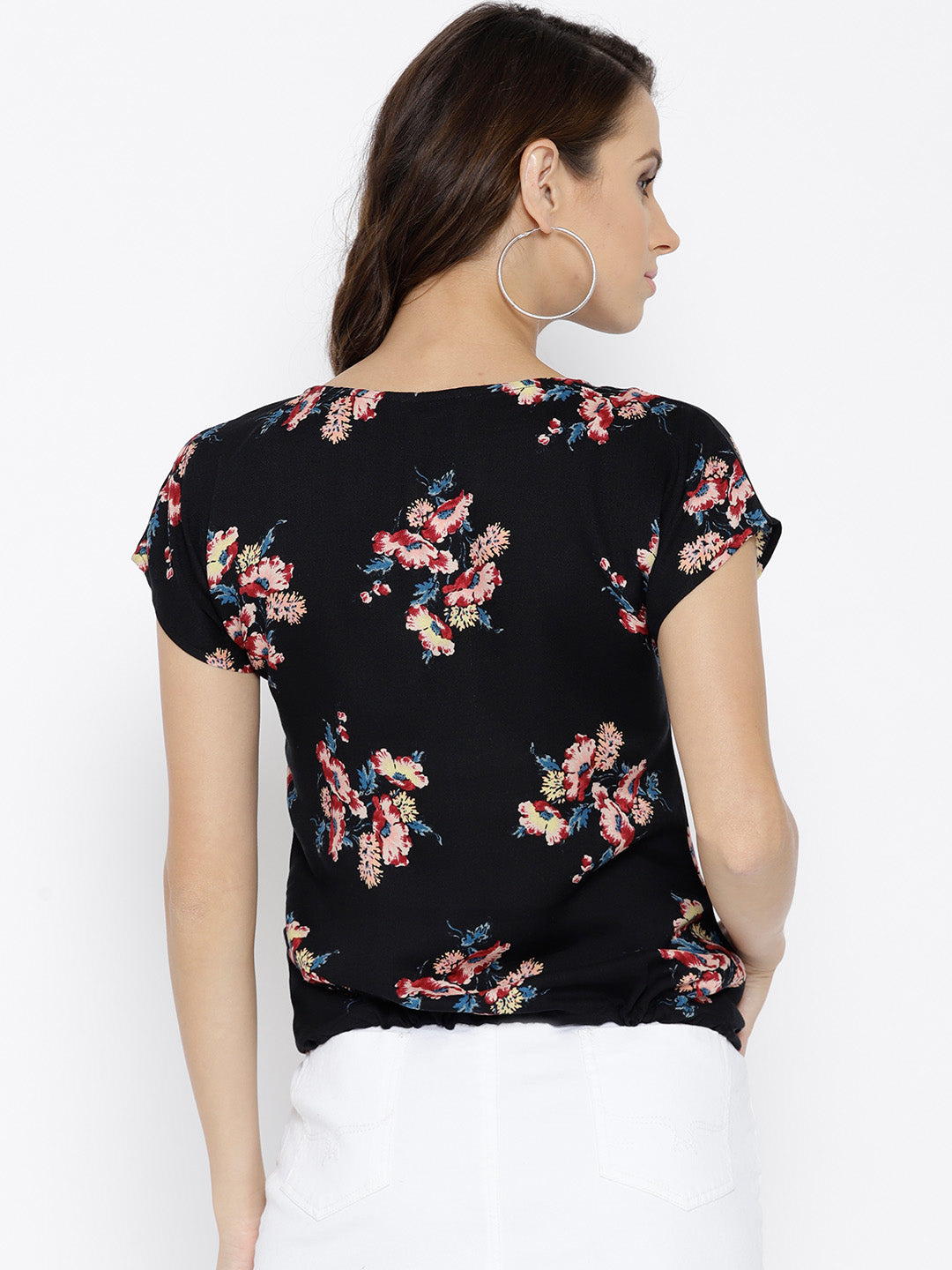 Black Printed Top - Berrylush