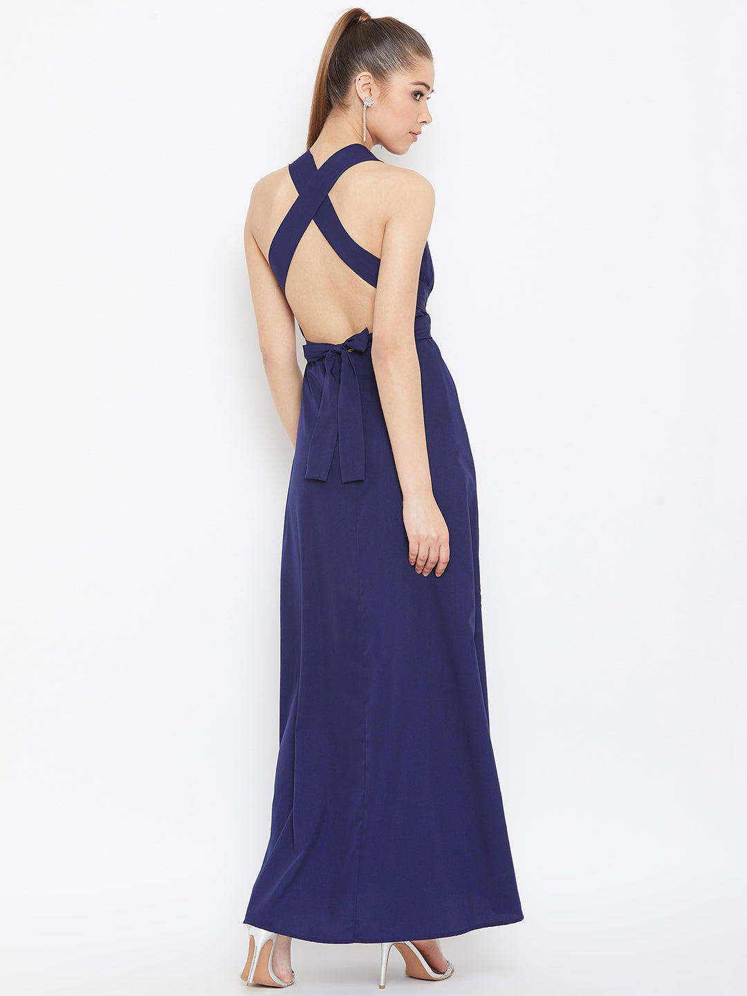 Halter Neck Navy Multiway Dress Berrylush Women Solid Navy Blue Halter Neck Multiway Flared Maxi Dress Halter Neck Navy Multiway Dress Berrylush Women Solid Navy Blue Halter Neck Multiway Flared Maxi Dress
