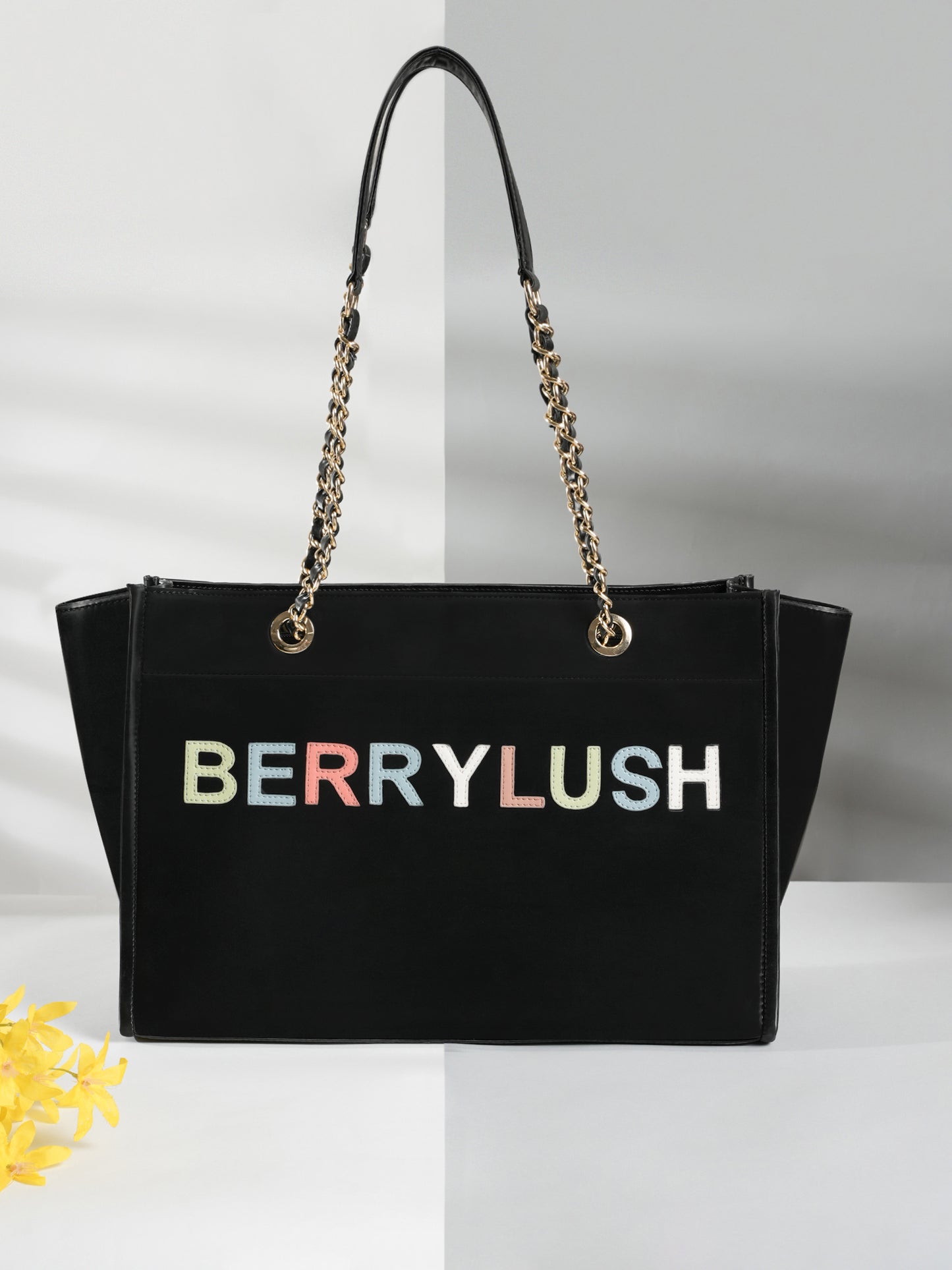 Black Friday River Island Bags Sale Women Black Typography PU