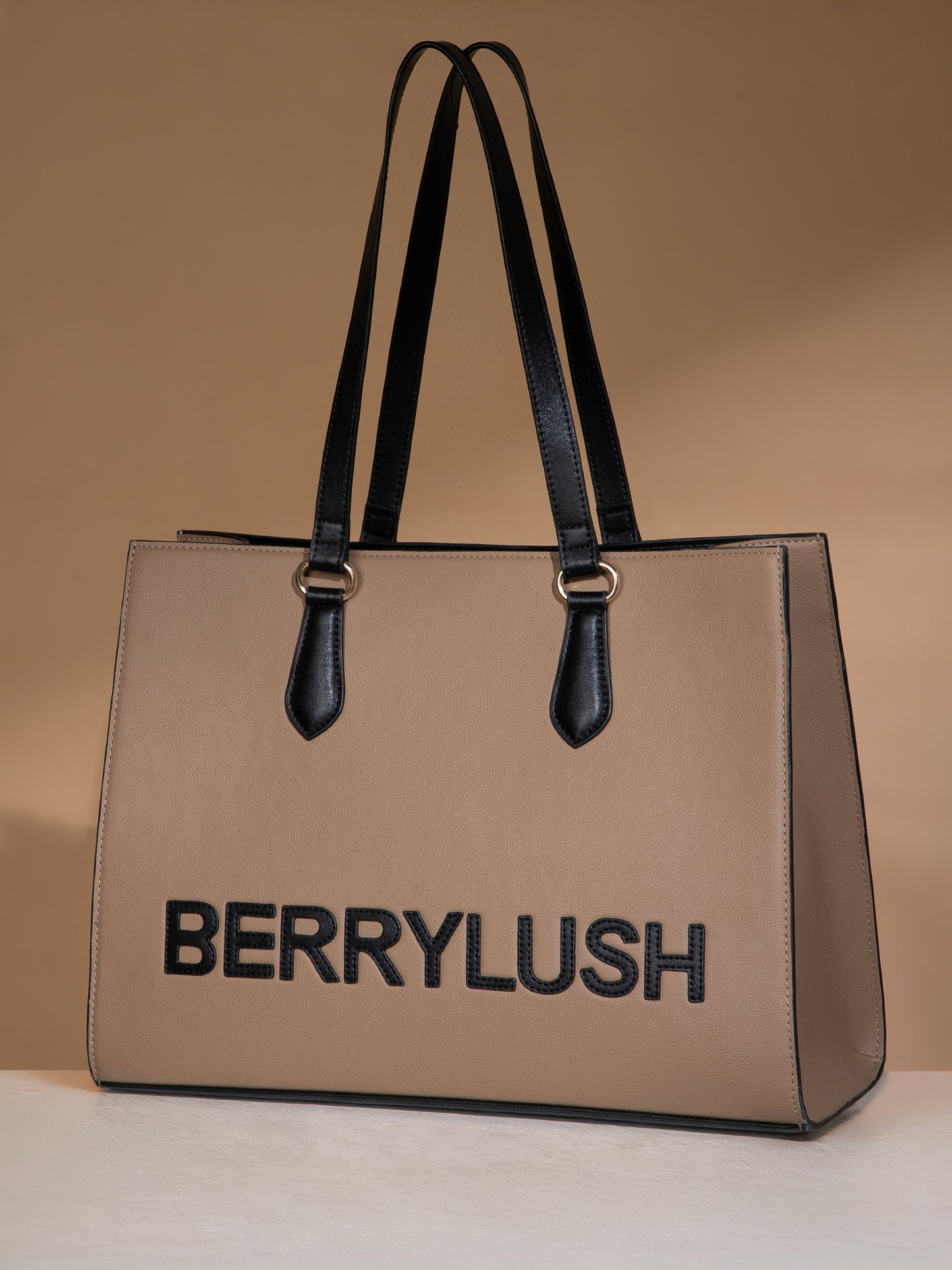 Berrylush Women Beige Solid Two Handles Casual Shoulder bag