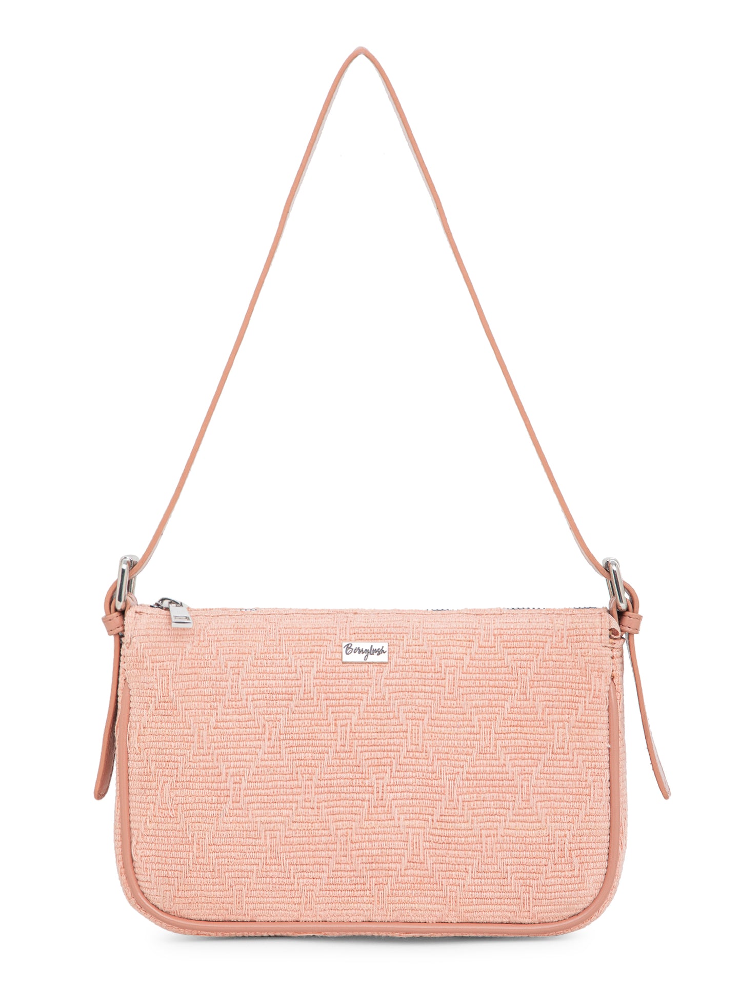 Berrylush Women Pink Geometric Print Cotton Regular Handheld Bag