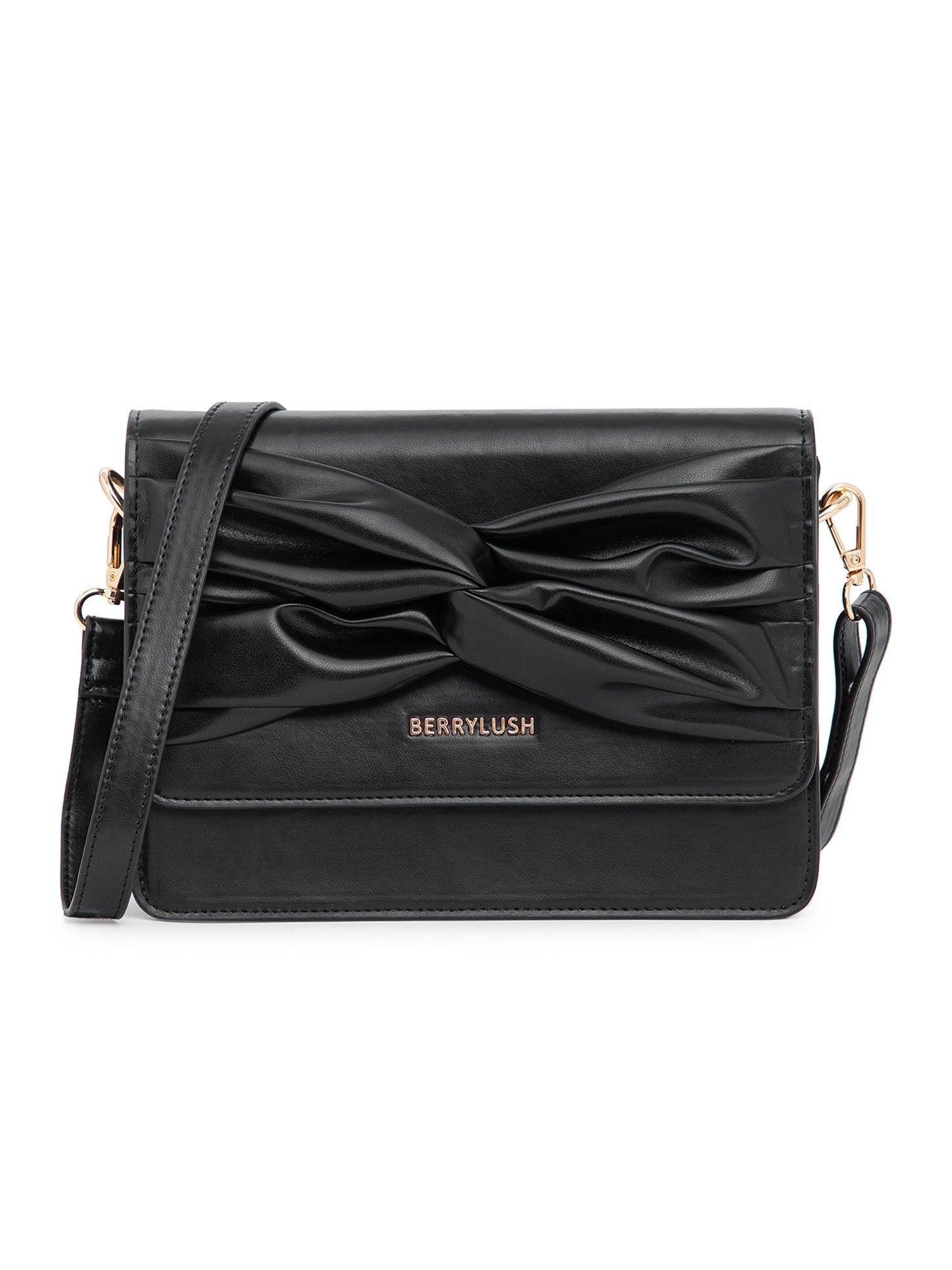 Berrylush Women Black Solid Smart Casual Regular Detachable Sling Bag