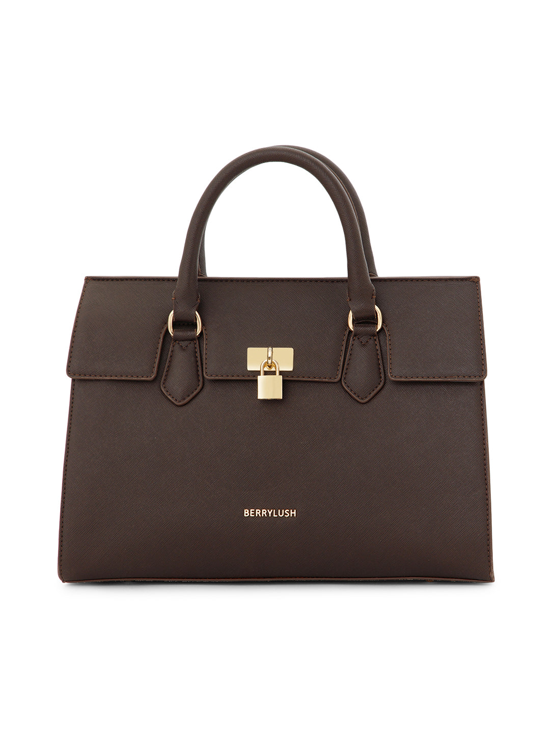 Berrylush Women Brown Solid Two Handle Smart Casual Regular Shoulder Bag