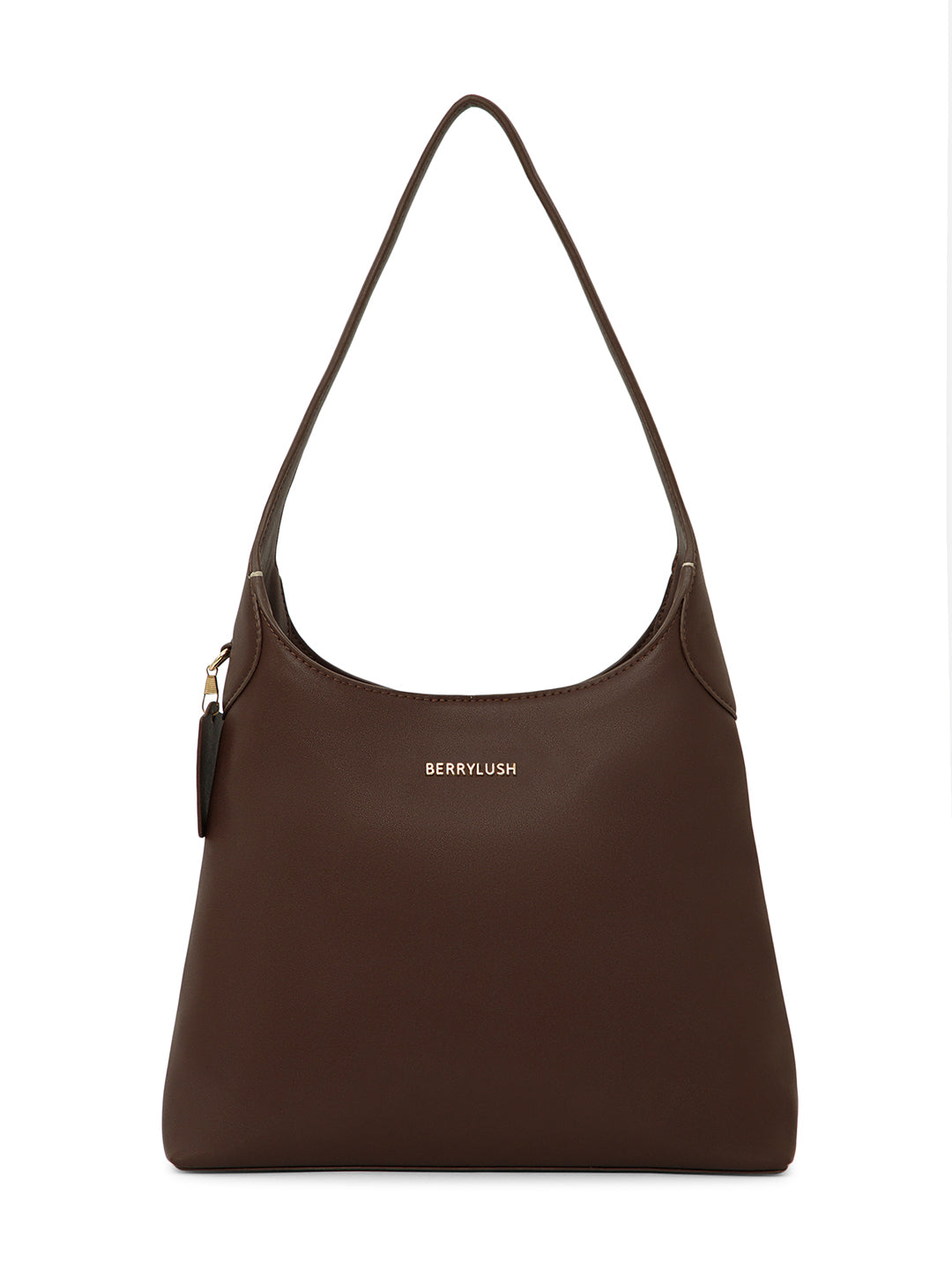 Berrylush Women Brown Solid One Handle Smart Casual Regular Shoulder Bag