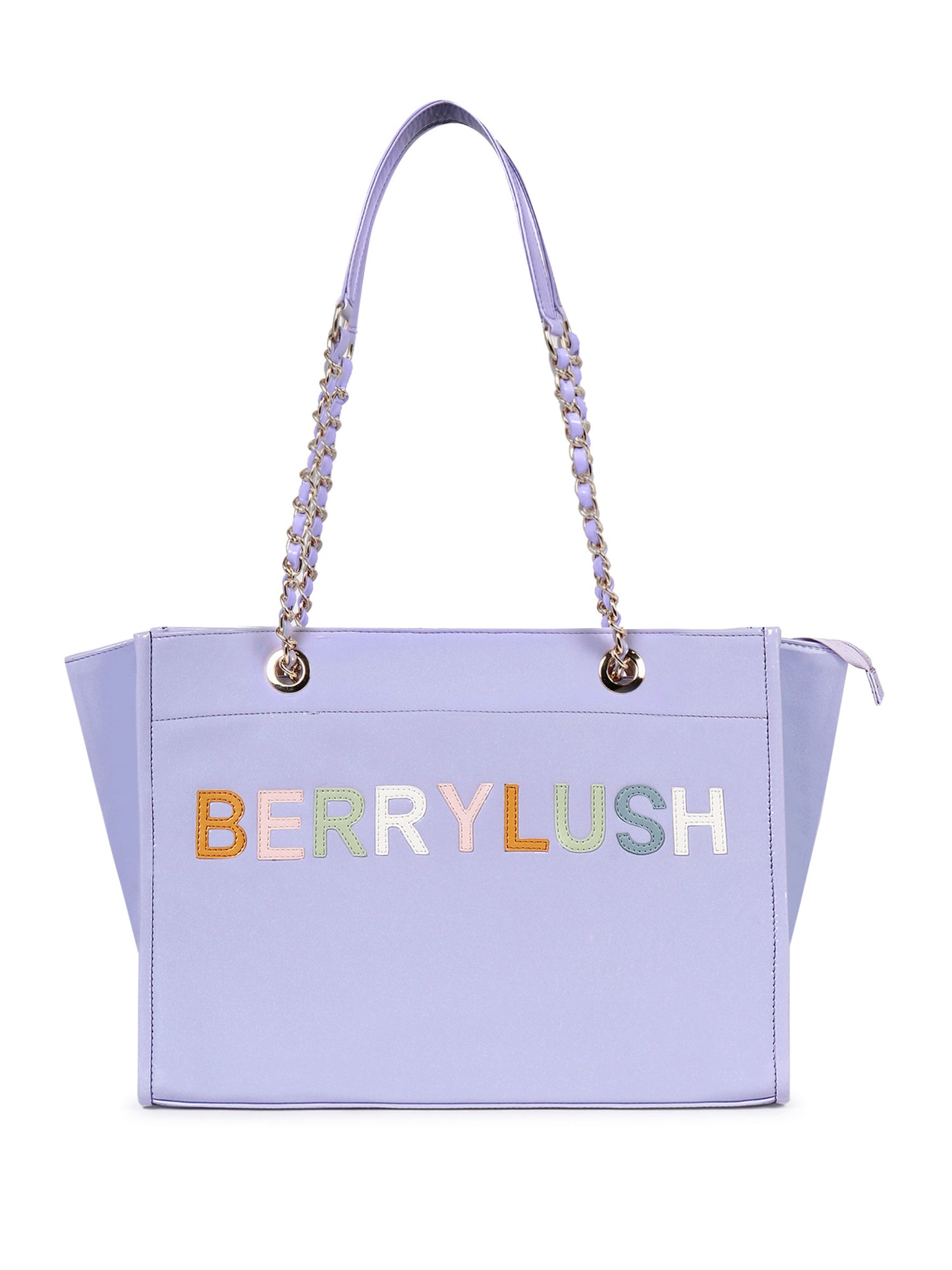 Berrylush Women Purple Colorful Berrylush Applique Oversized Shoulder Bag