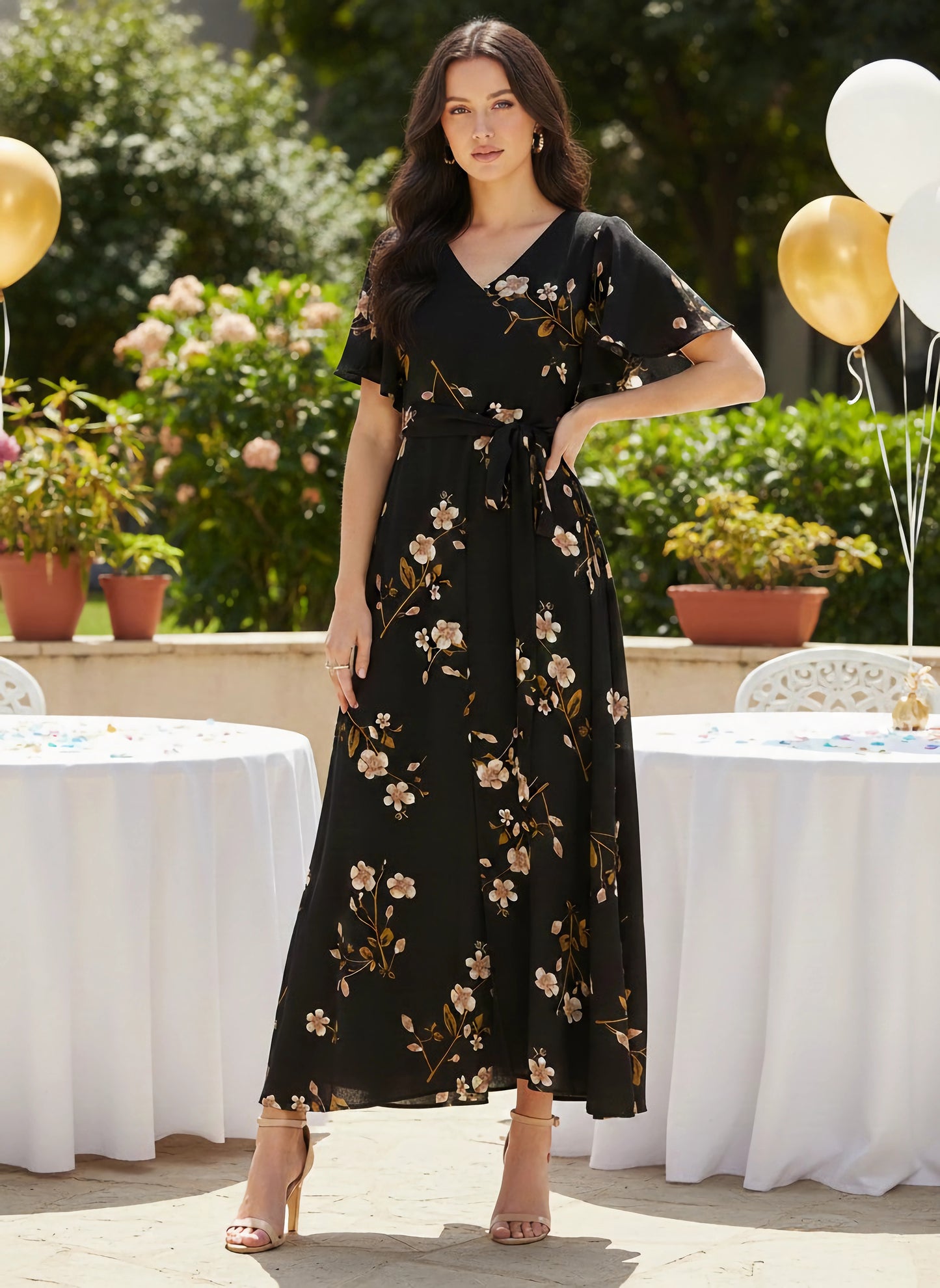 Black Floral Maxi Dress