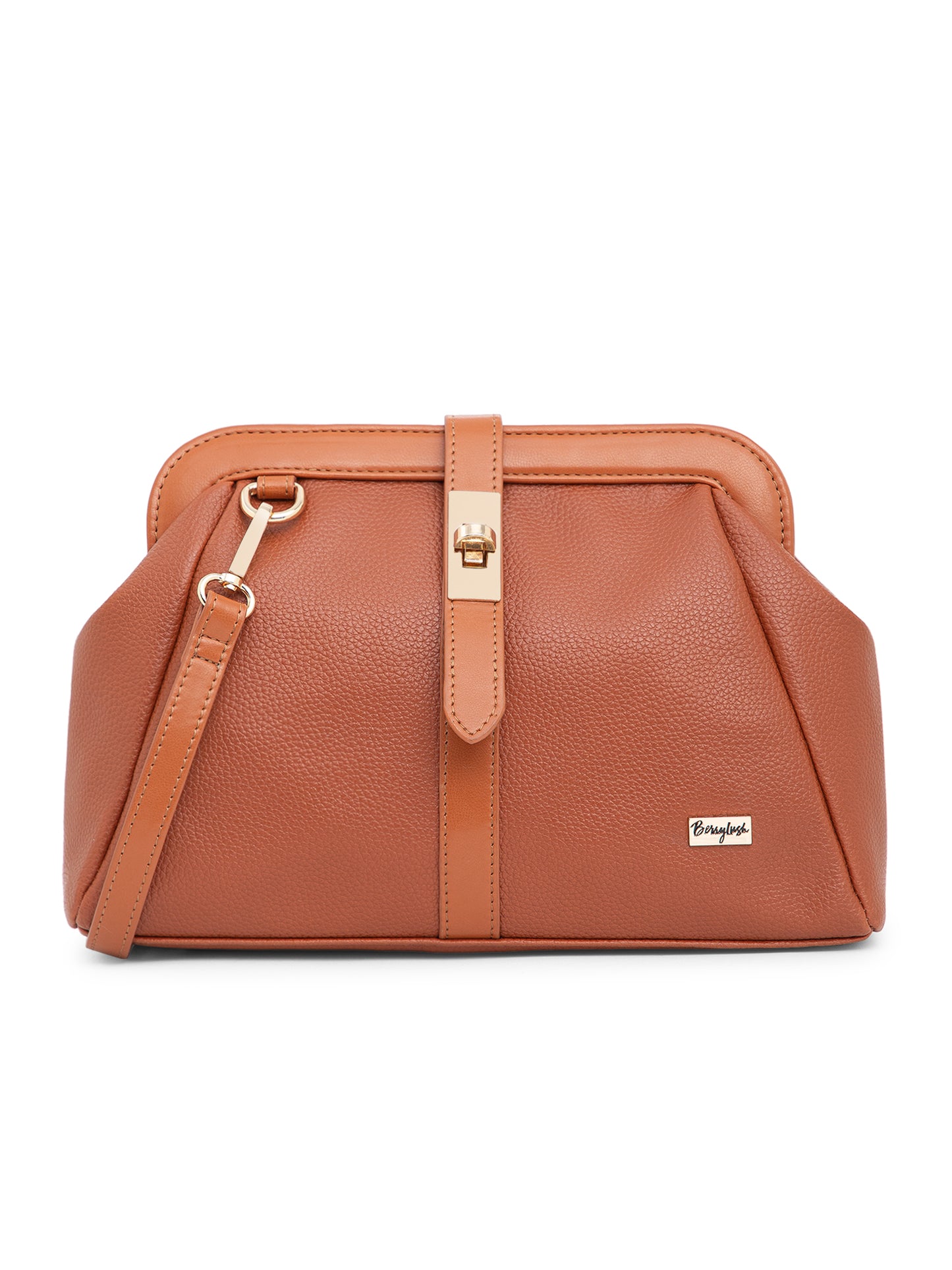 Berrylush Women Tan Solid Smart Casual Regular Detachable Sling Bag