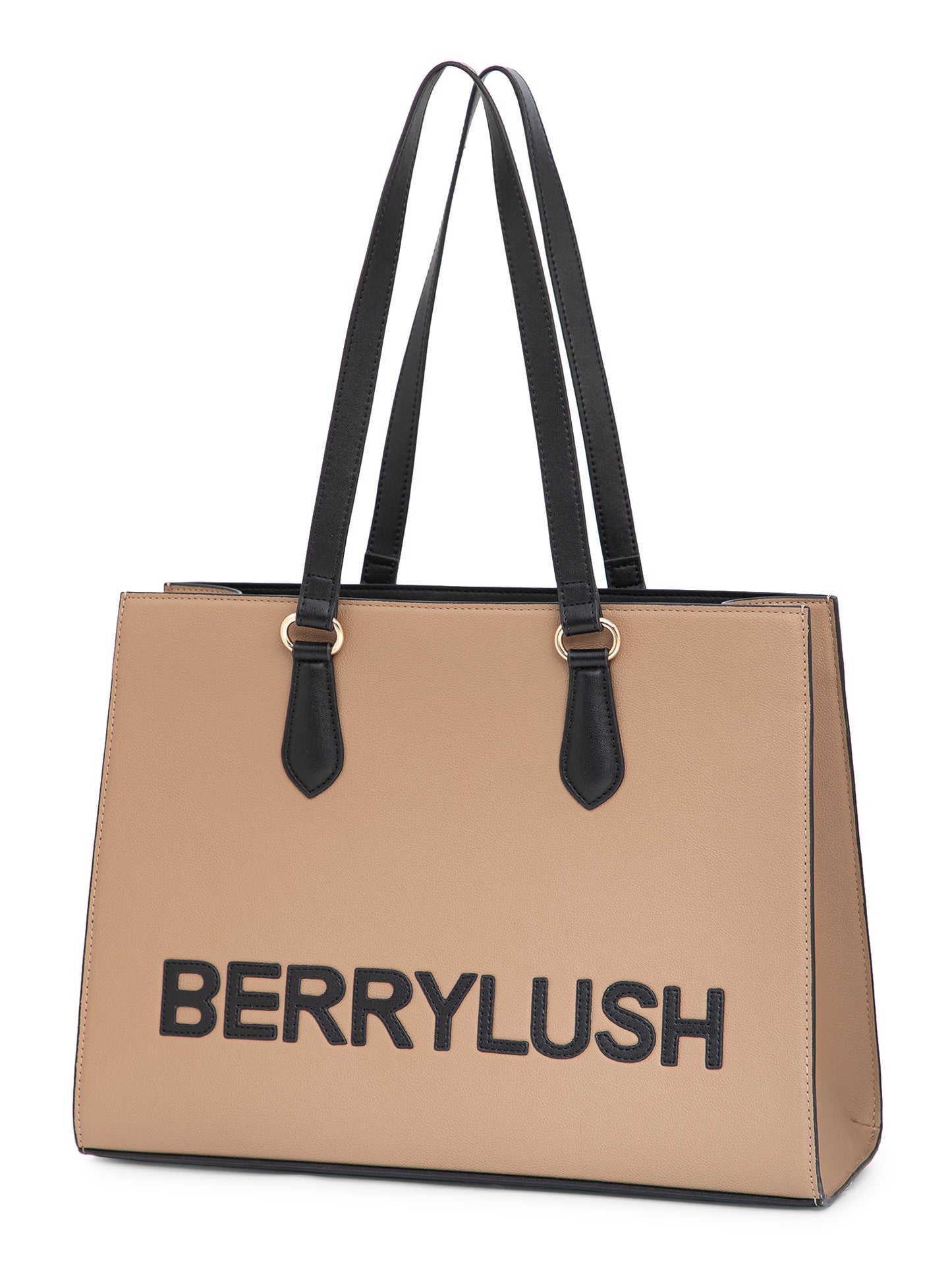 Berrylush Women Beige Solid Two Handles Casual Shoulder bag