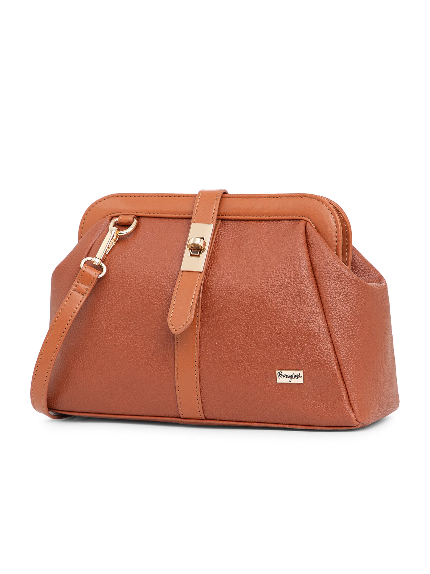 Berrylush Women Tan Solid Smart Casual Regular Detachable Sling Bag