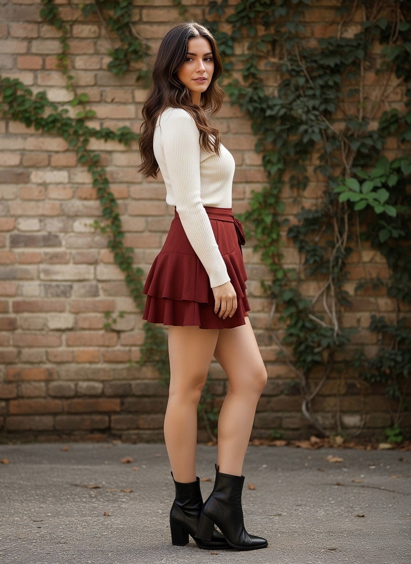 Berrylush Women Marron Solid High Rise Layered Regular Shorts