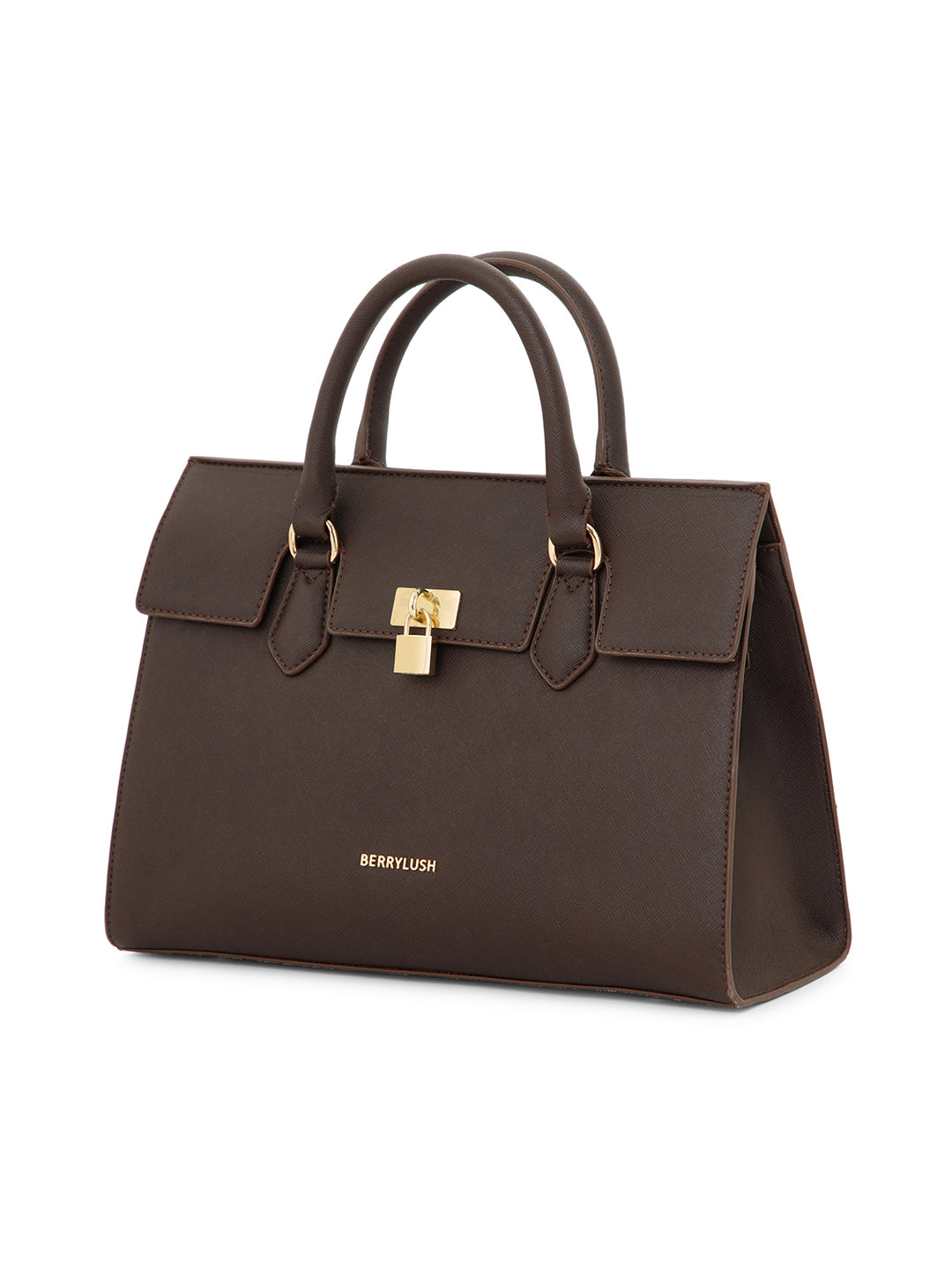 Berrylush Women Brown Solid Two Handle Smart Casual Regular Shoulder Bag