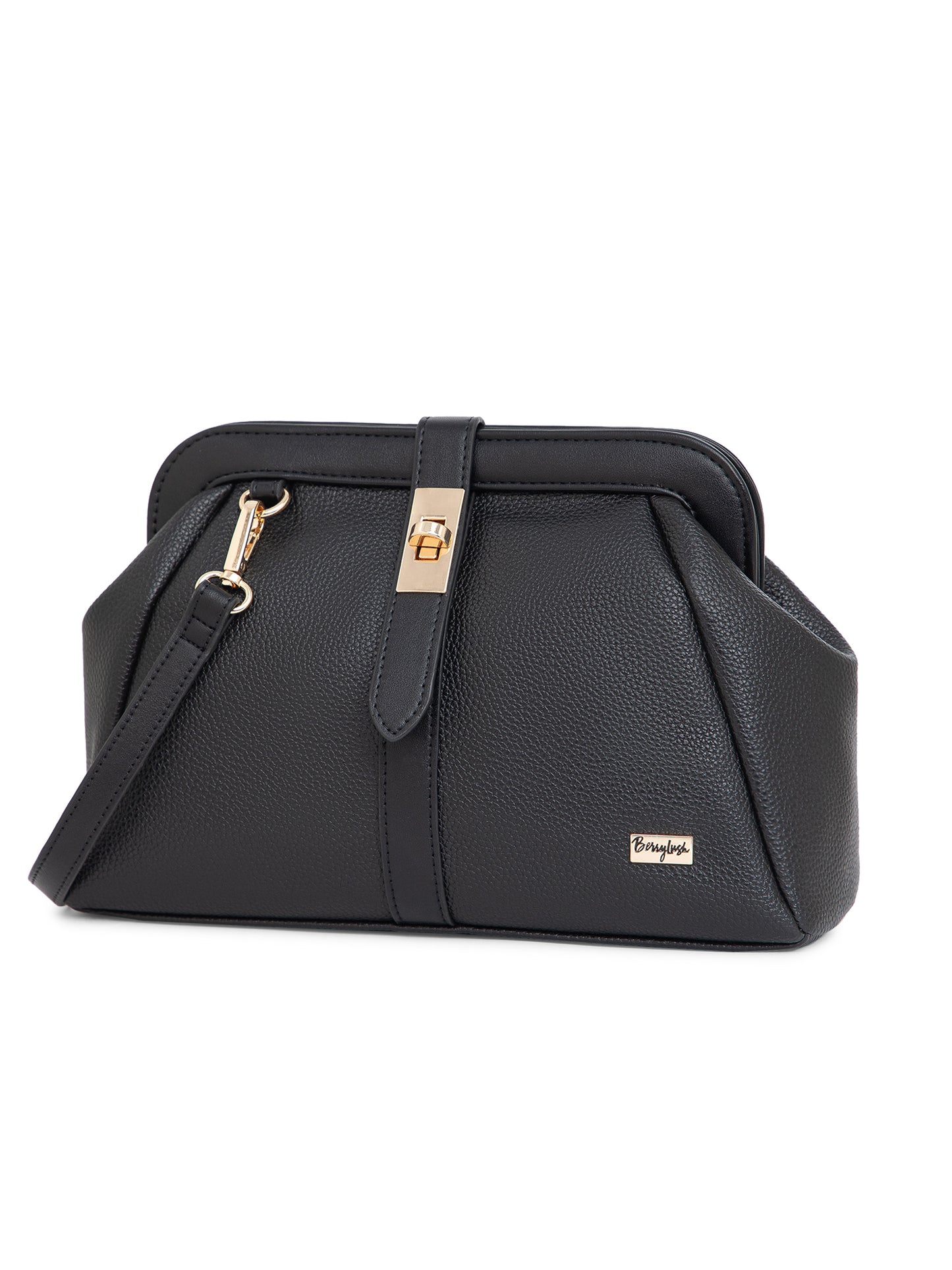 Berrylush Women Black Solid Smart Casual Regular Detachable Sling Bag