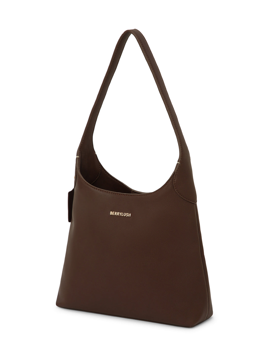 Berrylush Women Brown Solid One Handle Smart Casual Regular Shoulder Bag