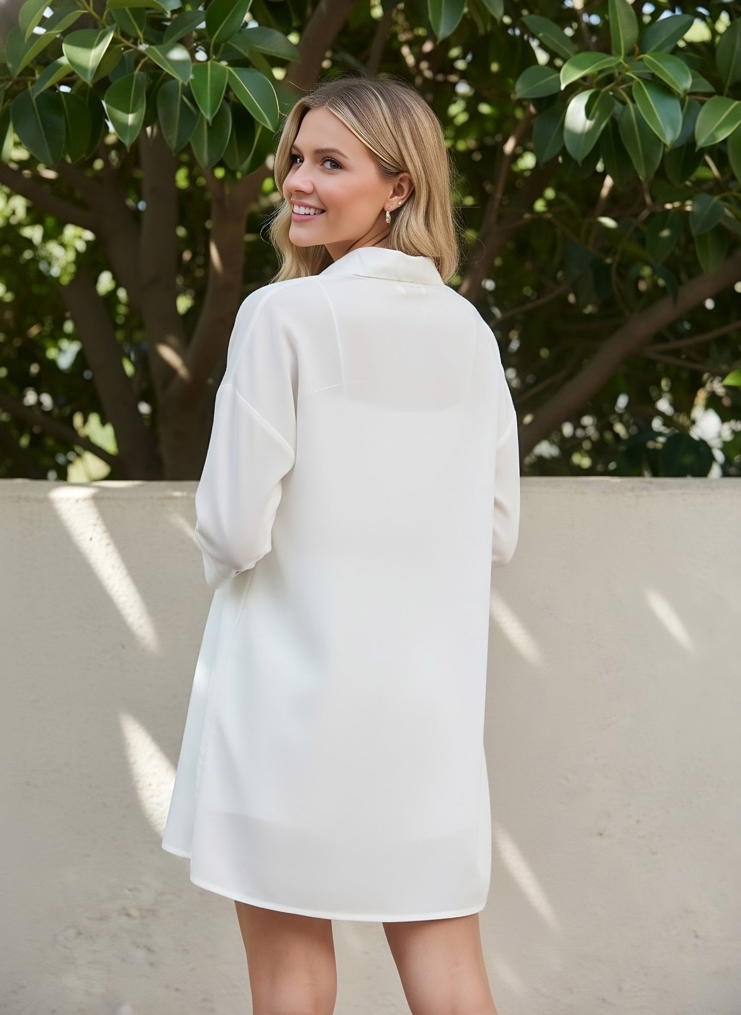 Berrylush Women Solid White Square Neck Sleeveless Crop Top, Tie-Up Elastic Waist Mini Shorts, & Collar Neck Front Button-Up Straight Hem Longline Shrug 3-Piece Co-Ord Set