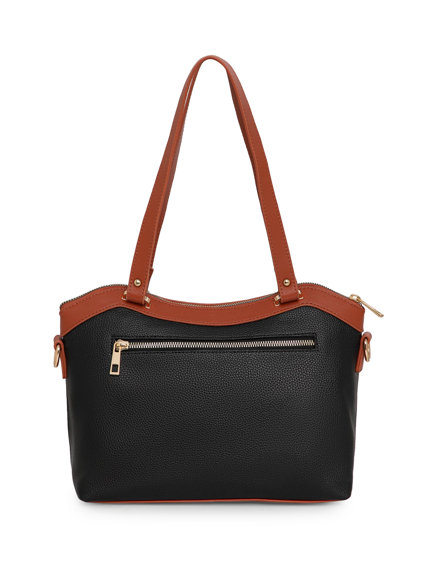 Berrylush Women Black Solid Two Handles Detachable Casual Sling Bag