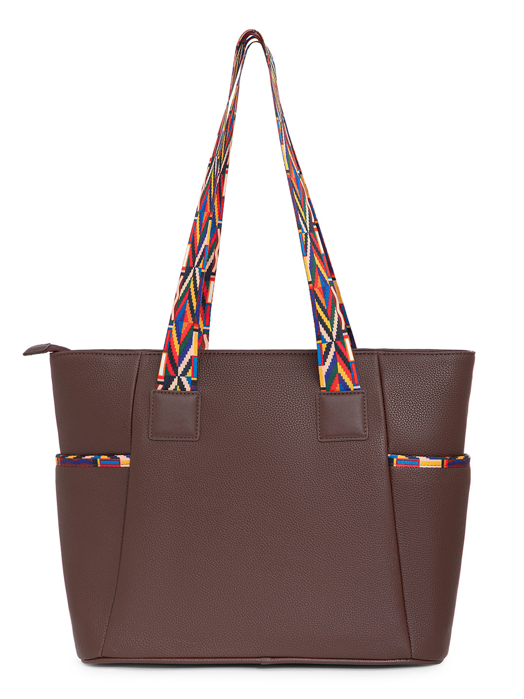 Berrylush Women Brown Textured Two Handles Casual Tote Bag