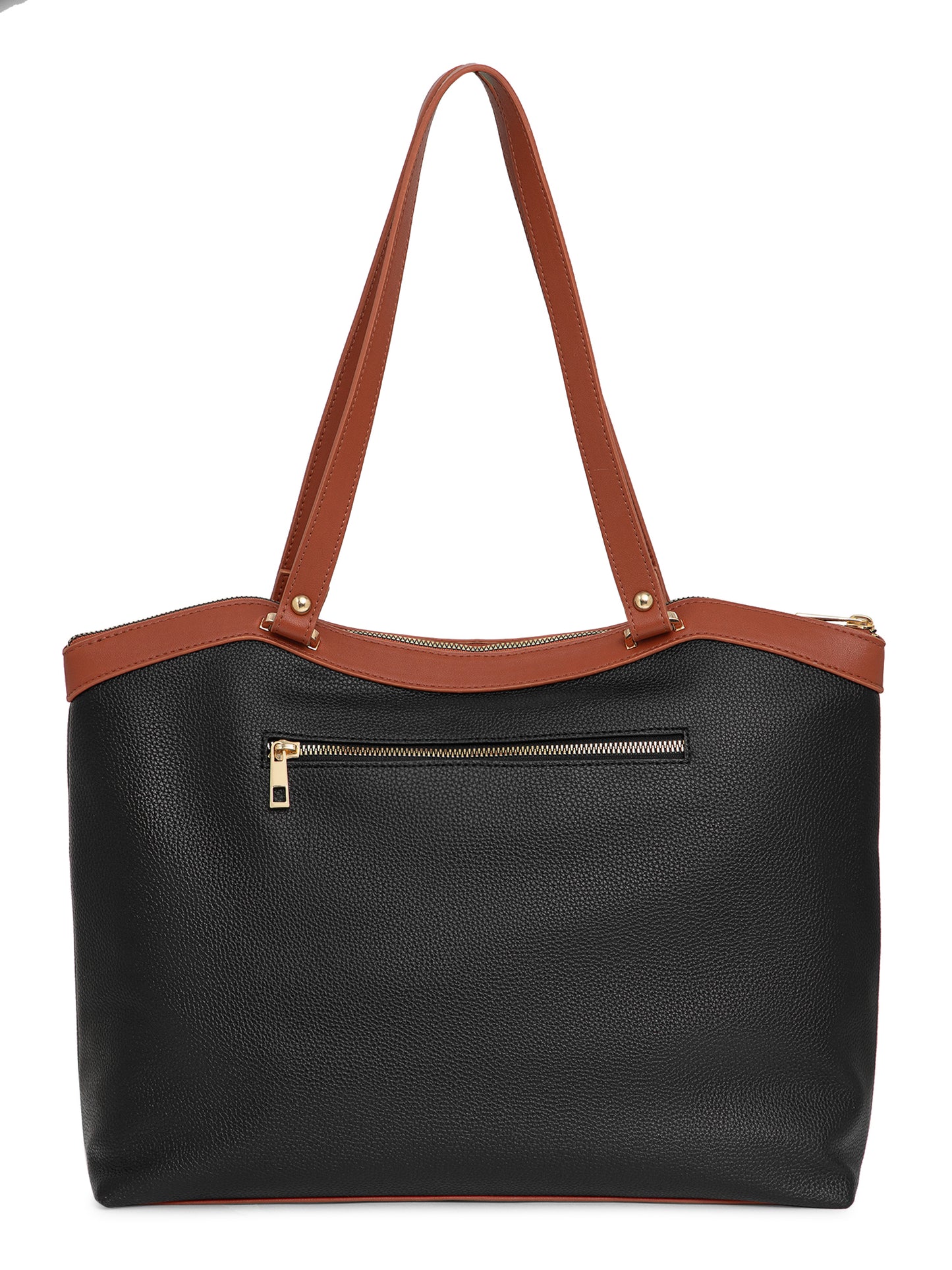 Berrylush Women Black Solid Two Handles Casual Shoulder Bag