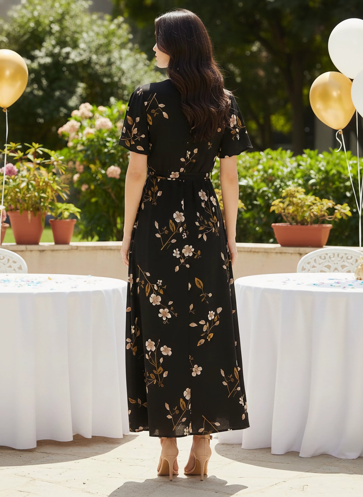 Black Floral Maxi Dress
