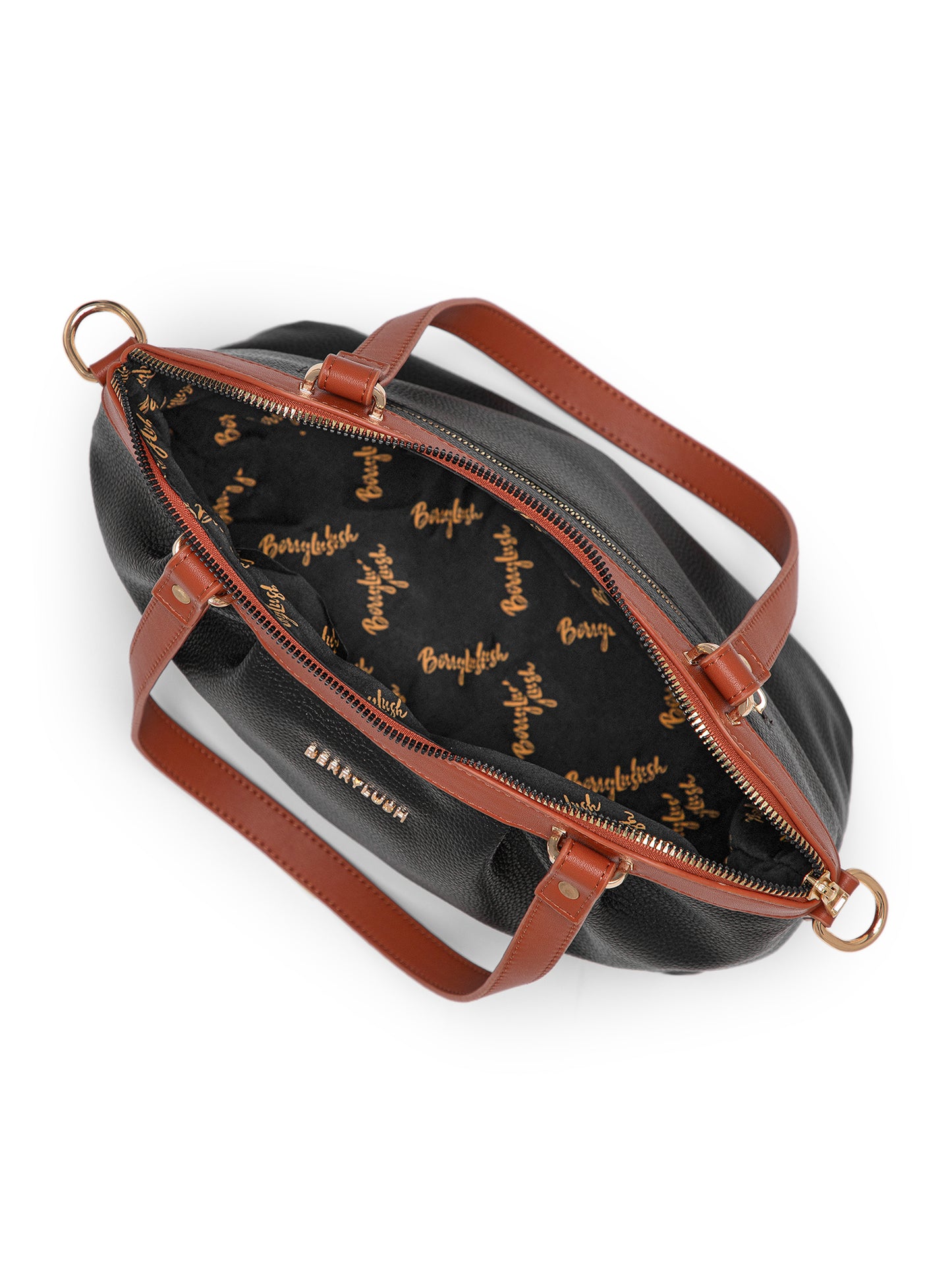 Berrylush Women Black Solid Two Handles Detachable Casual Sling Bag