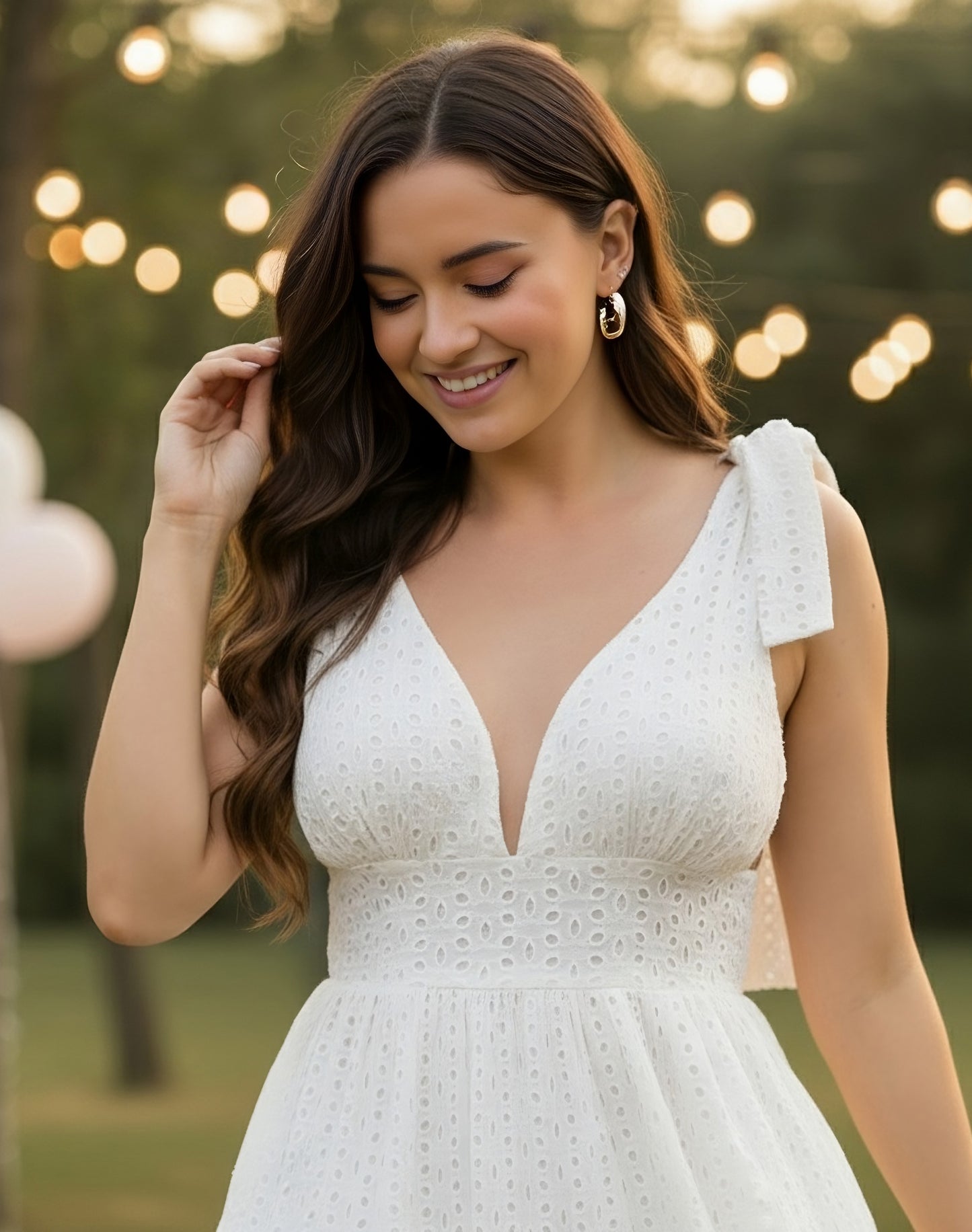 Berrylush Women White Solid Shoulder Straps Fit and Flare Mini Dress