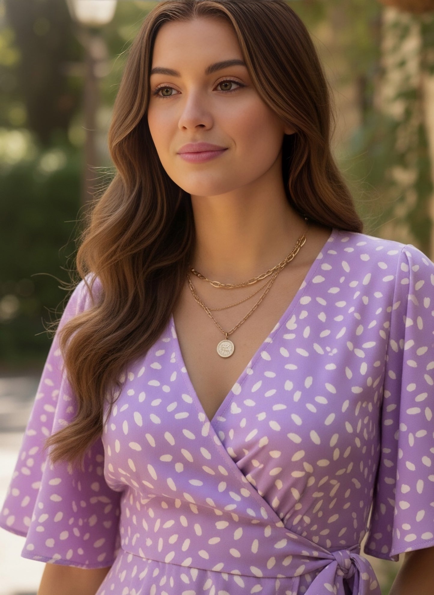 Berrylush Women Purple & White Abstract Printed V-Neck Flutter Sleeves Tie-Up Waist Curved Hem Fit & Flare Mini Jumpsuit