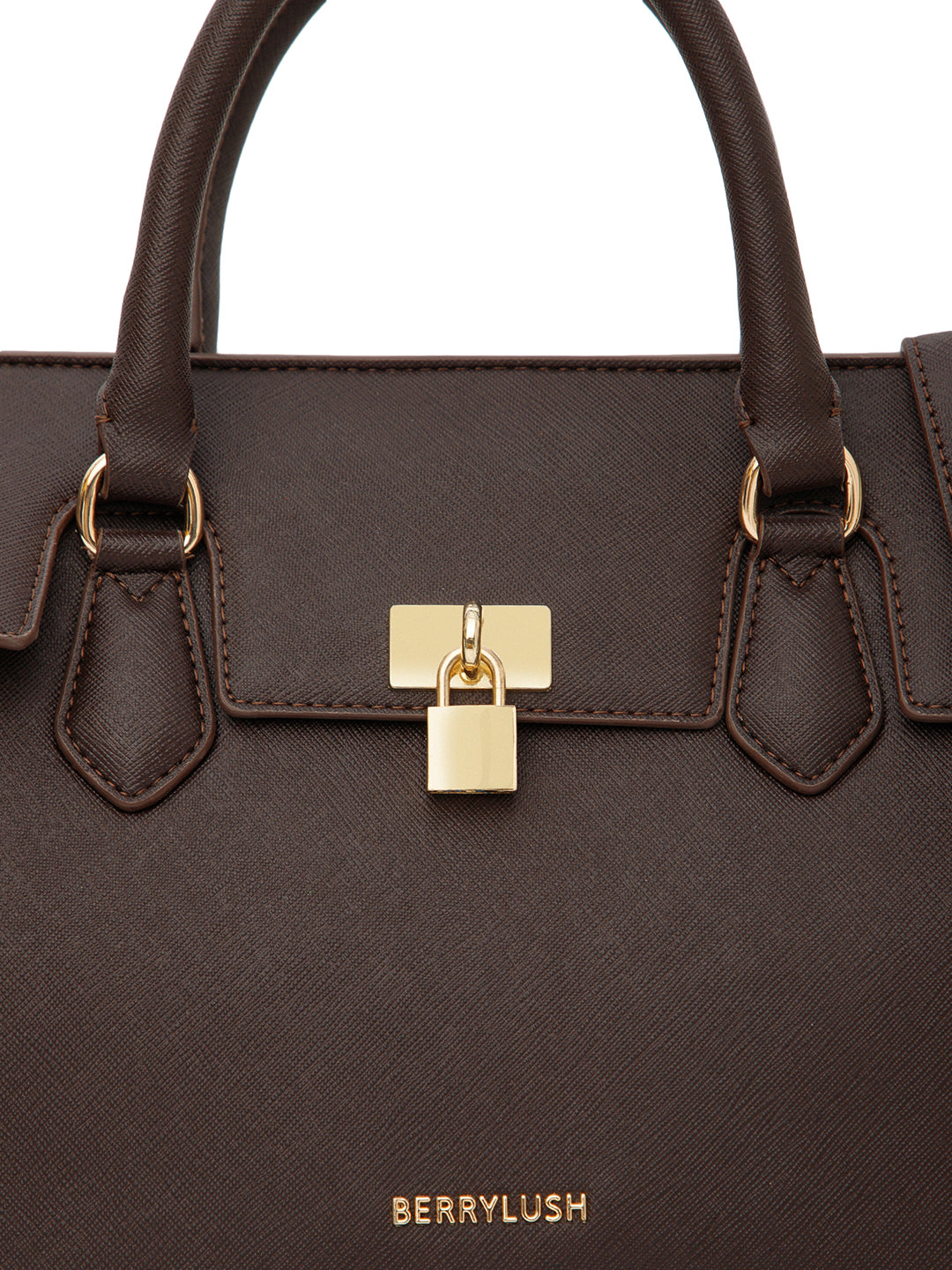 Berrylush Women Brown Solid Two Handle Smart Casual Regular Shoulder Bag