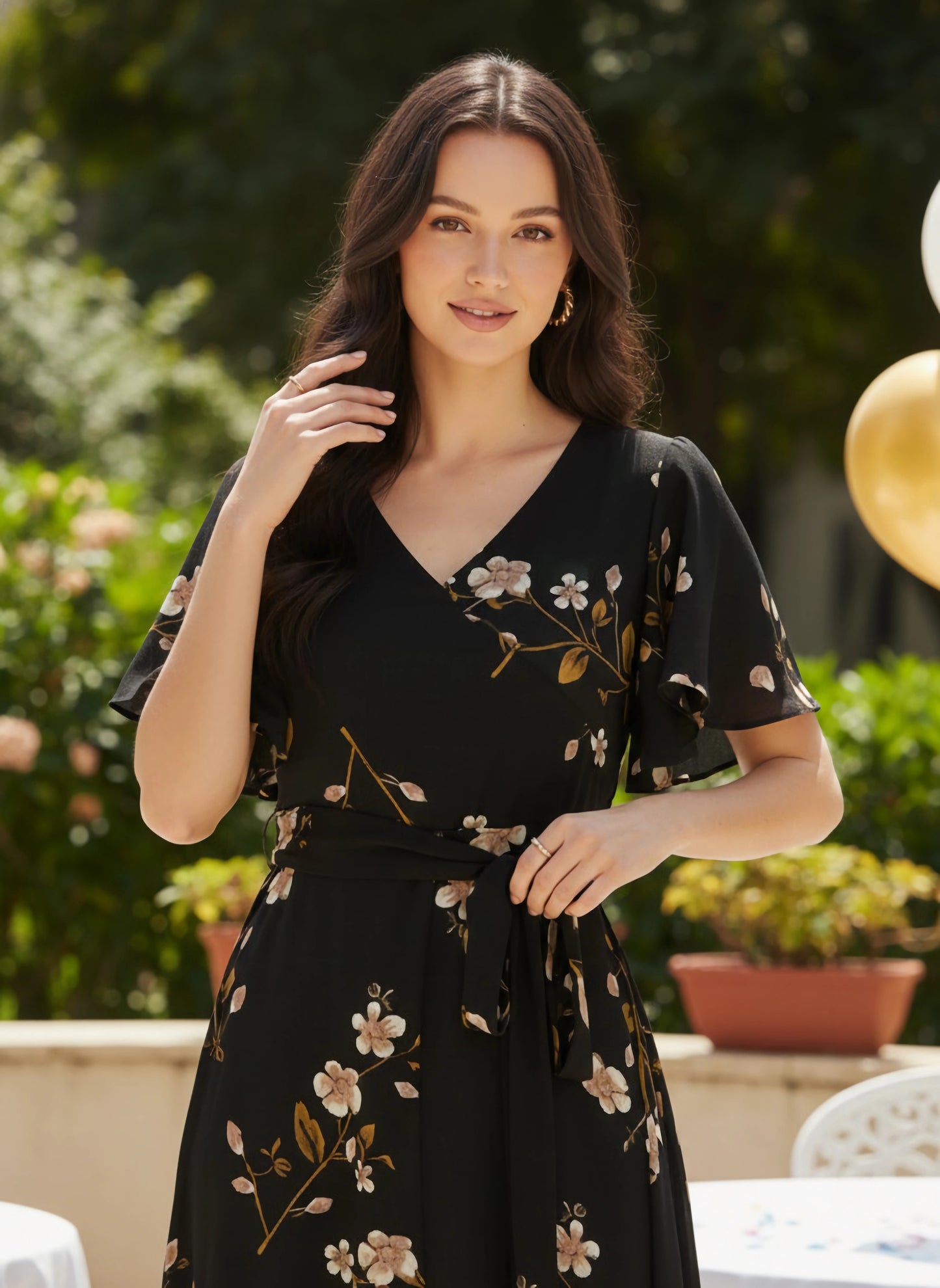 Black Floral Maxi Dress