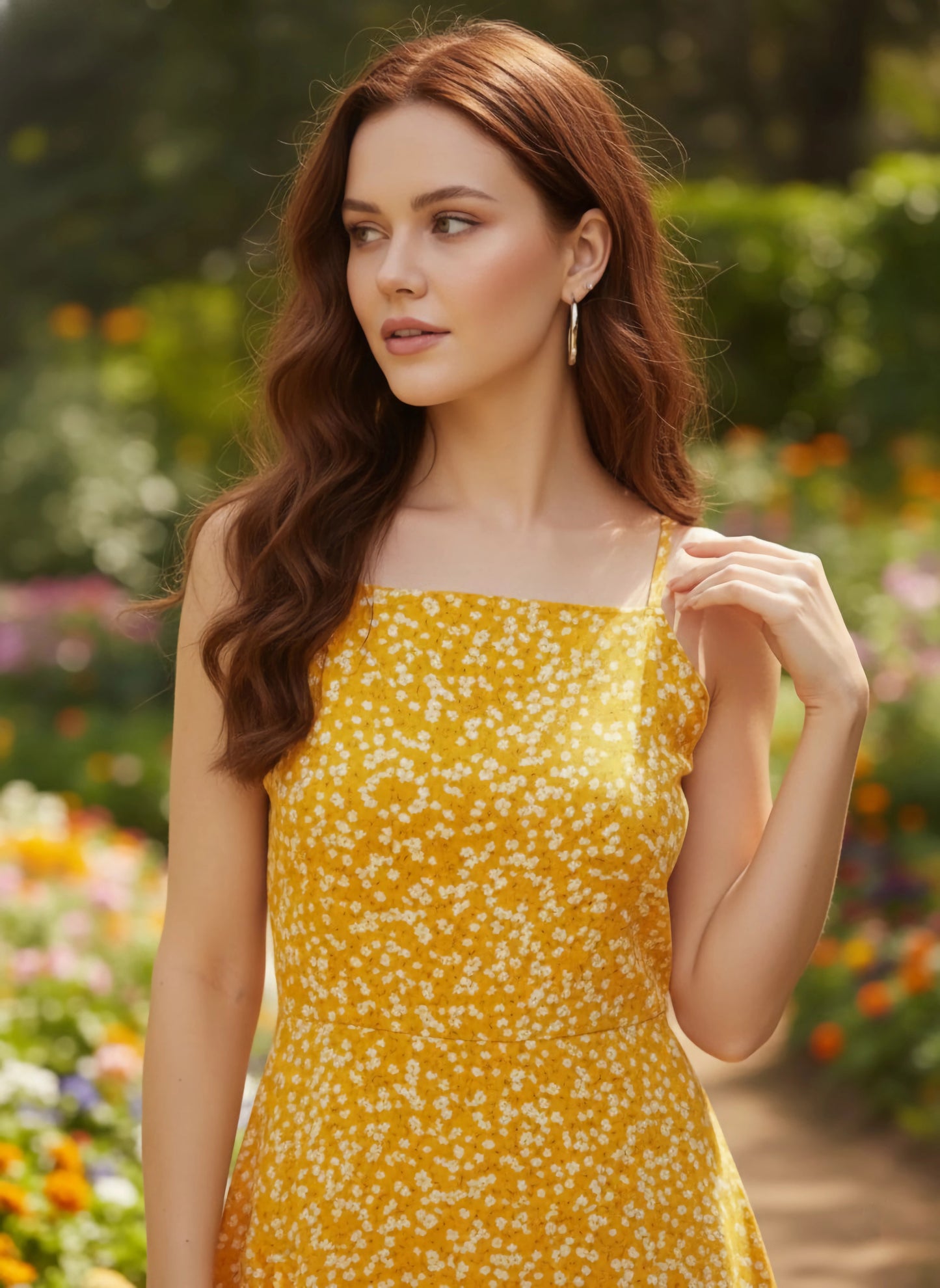 Berrylush Women Yellow & White Floral Printed Fit & Flare Mini Dress