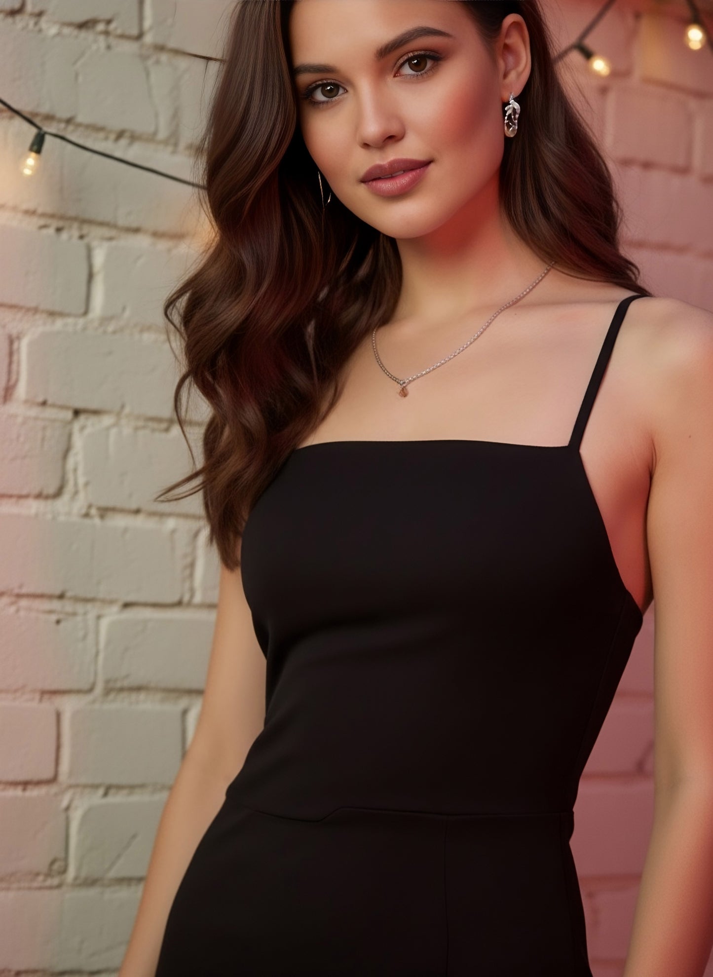 Berrylush Women Solid Black Square Neck Backless Tie-Up Thigh-High Slit Straight Hem Knitted Bodycon Maxi Dress