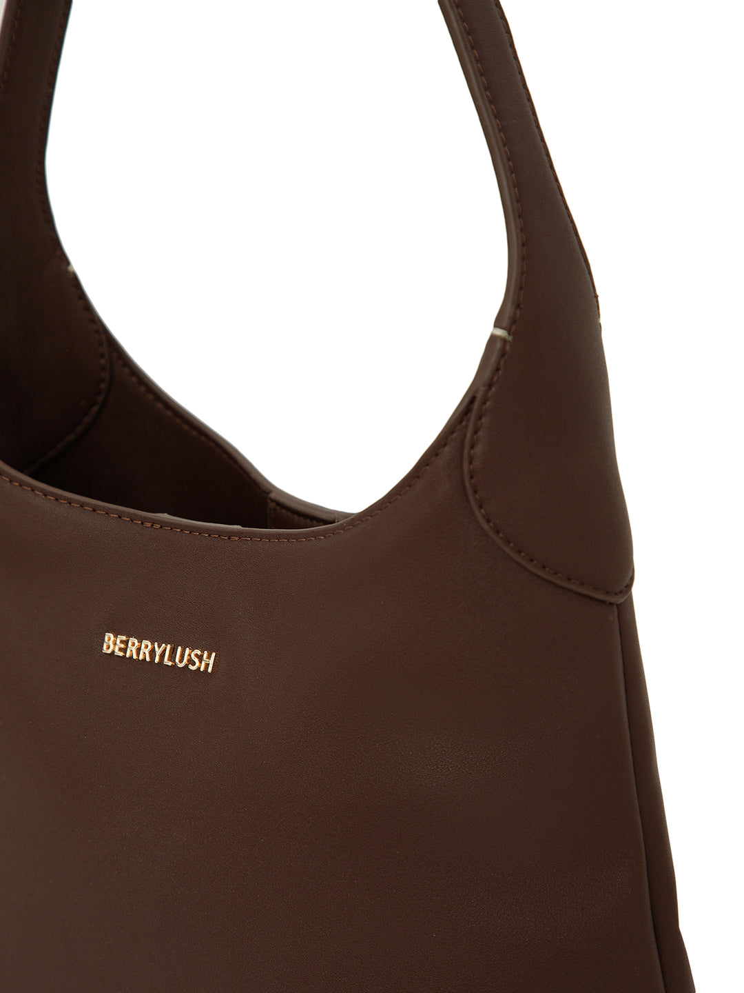 Berrylush Women Brown Solid One Handle Smart Casual Regular Shoulder Bag