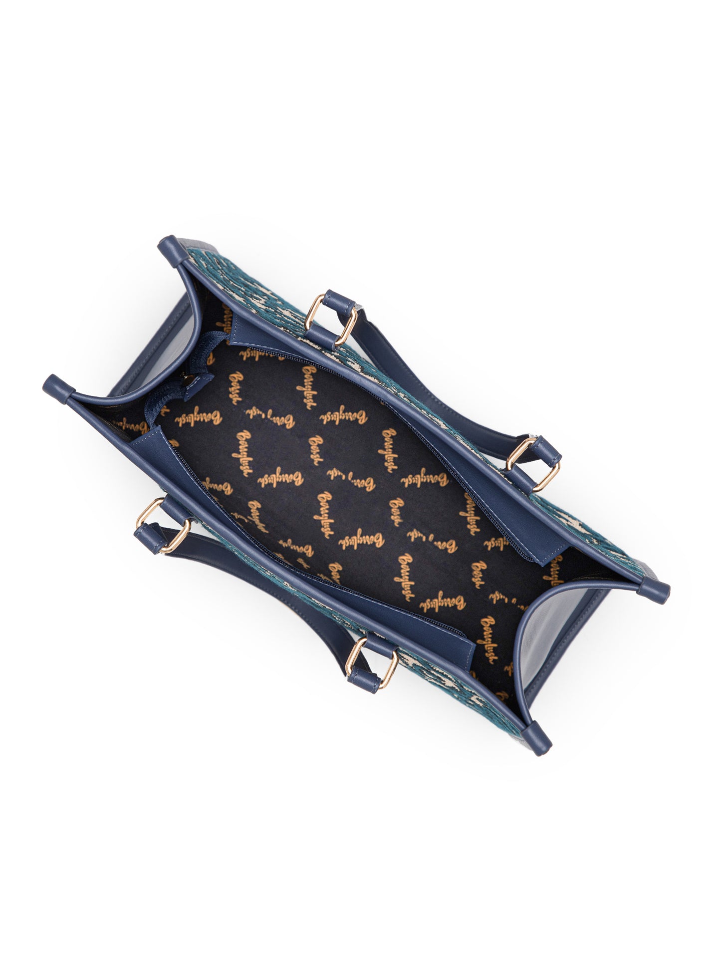 Berrylush Women Blue Floral Print Two Handles Casual Shoulder Bag