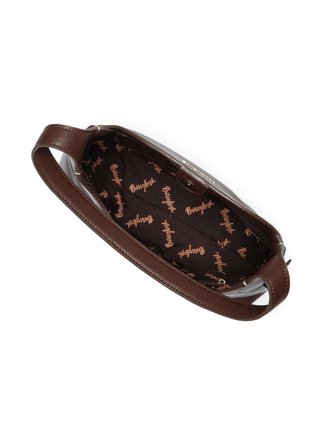 Berrylush Women Brown Solid One Handle Smart Casual Regular Shoulder Bag