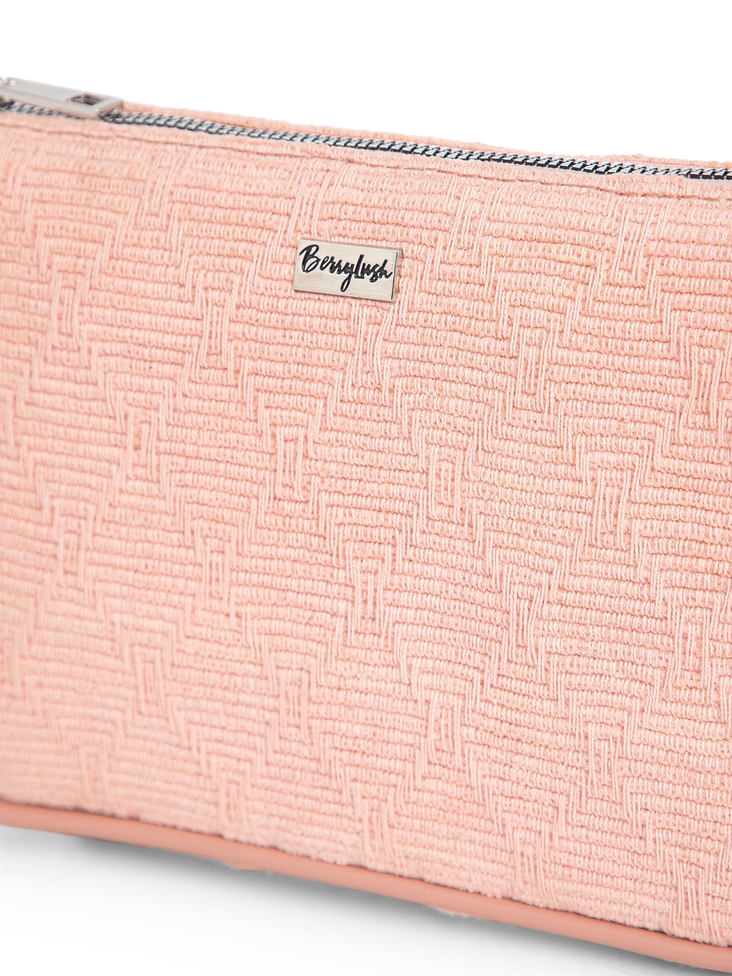 Berrylush Women Pink Geometric Print Cotton Regular Handheld Bag