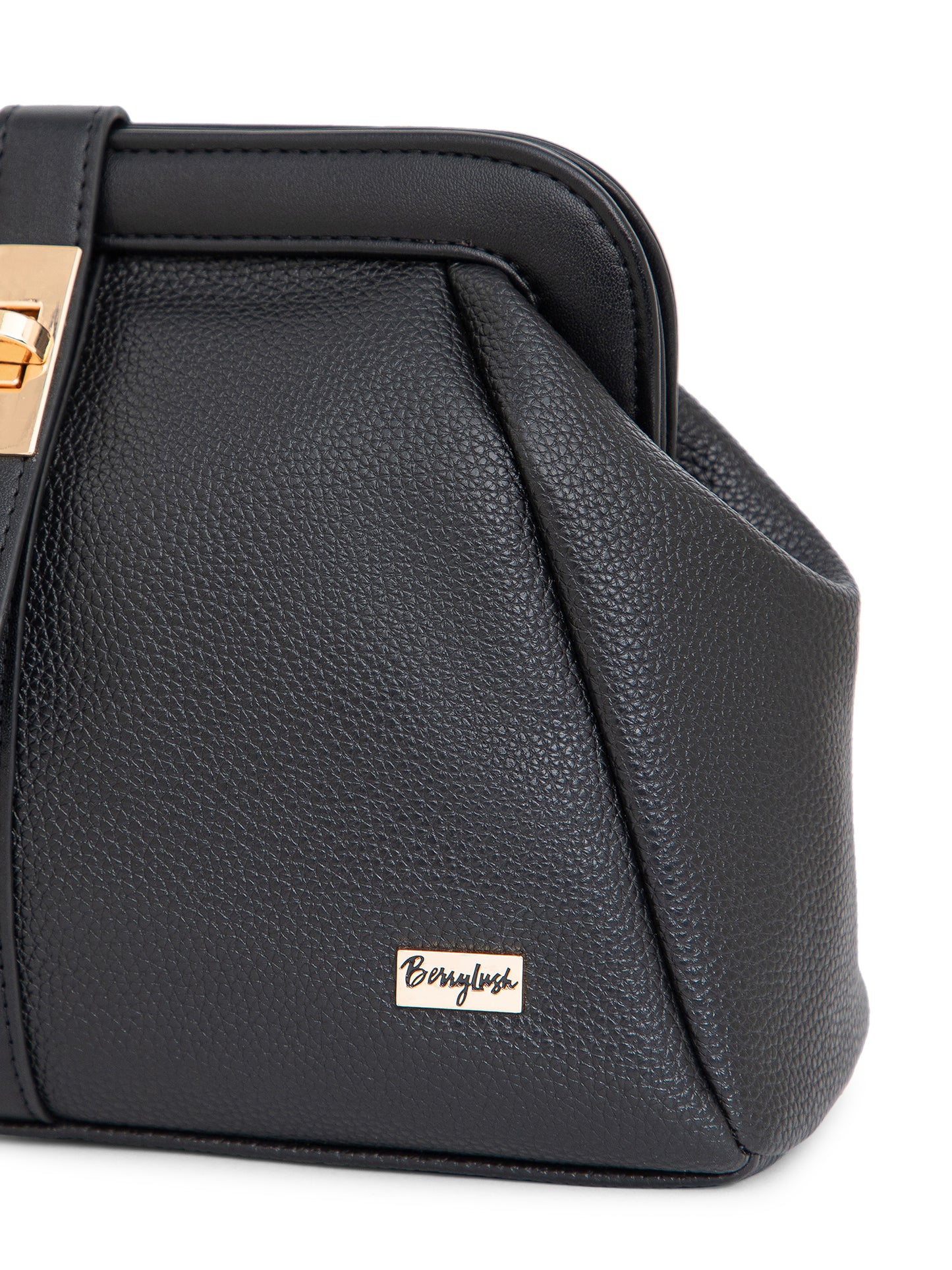 Berrylush Women Black Solid Smart Casual Regular Detachable Sling Bag