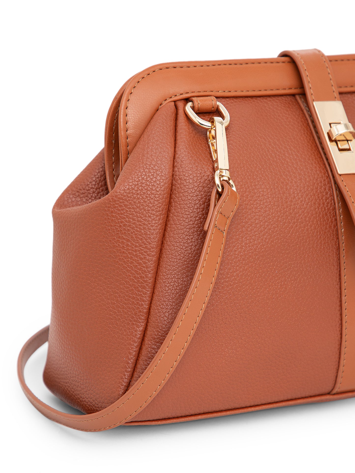 Berrylush Women Tan Solid Smart Casual Regular Detachable Sling Bag