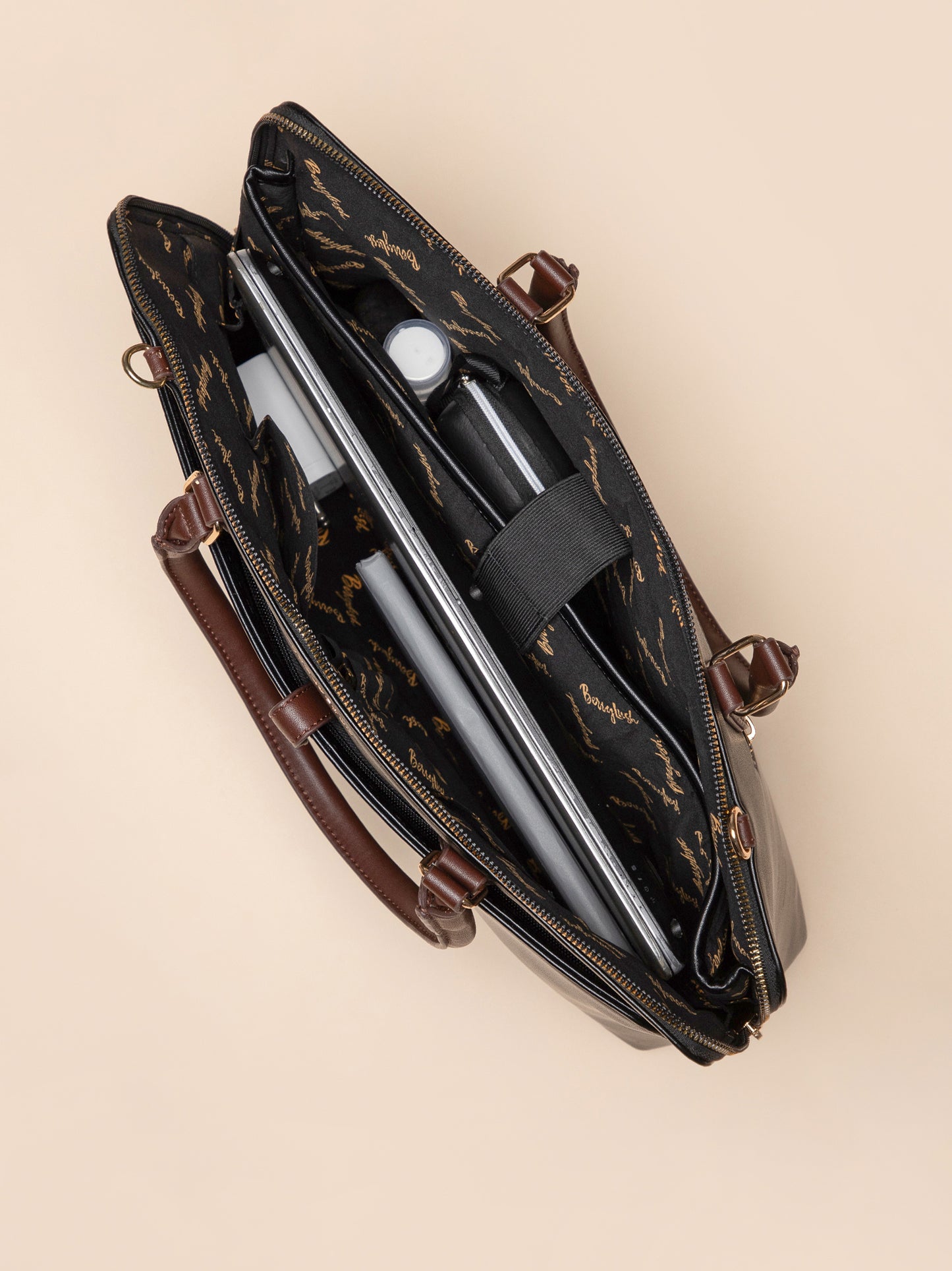 Berrylush Women Black Solid Two Handle Casual Laptop Bag