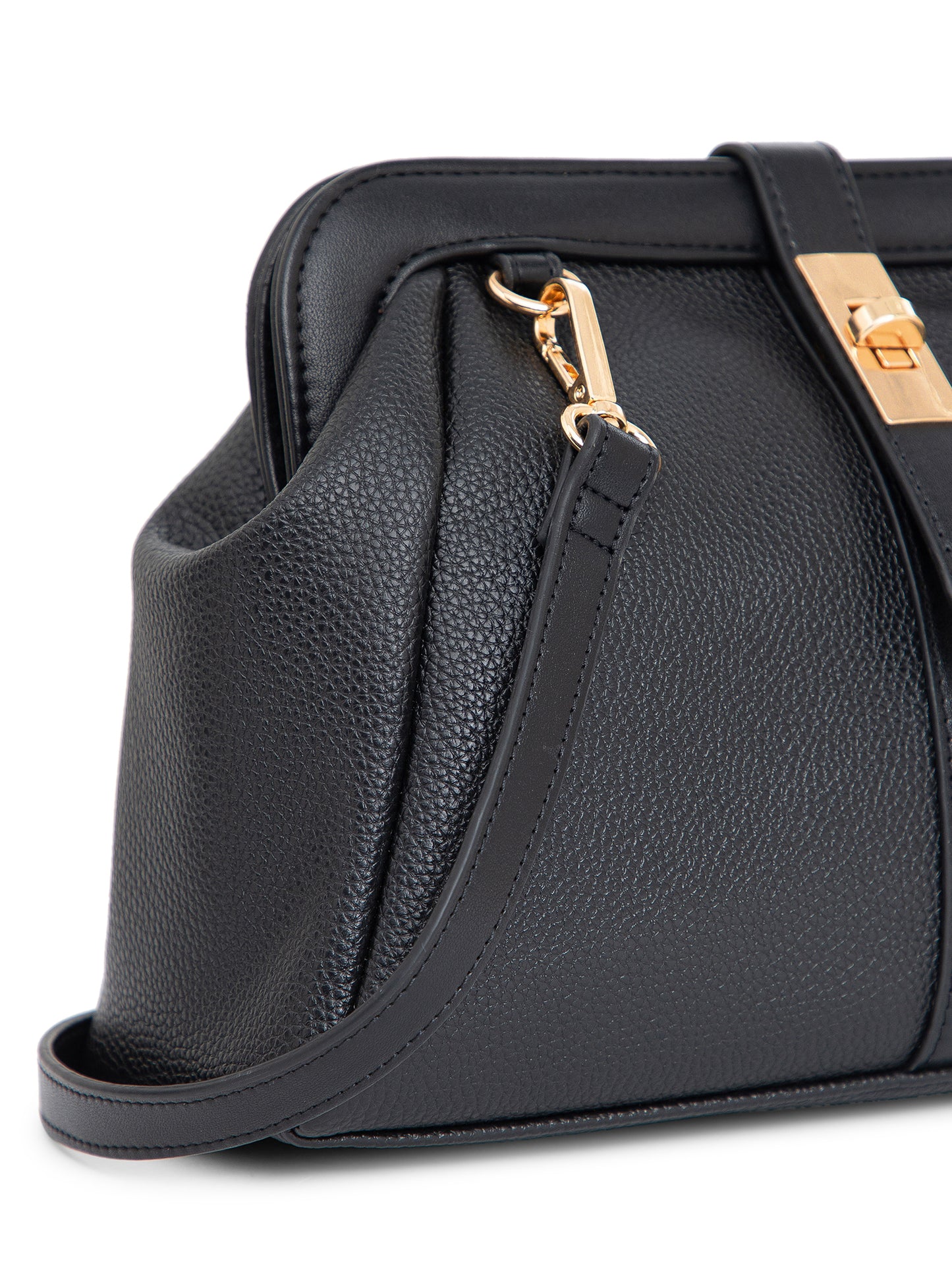 Berrylush Women Black Solid Smart Casual Regular Detachable Sling Bag