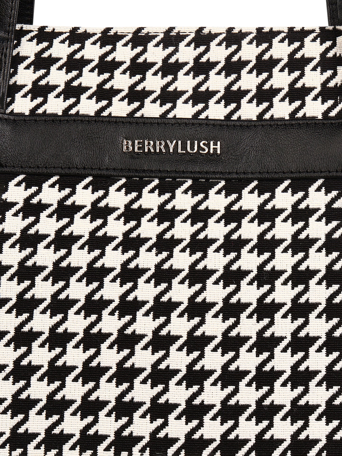 Berrylush Women Black & White Self Design Printed Laptop Bag
