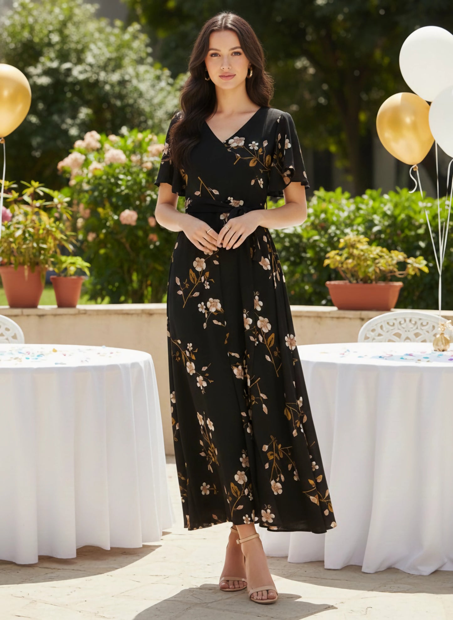 Black Floral Maxi Dress