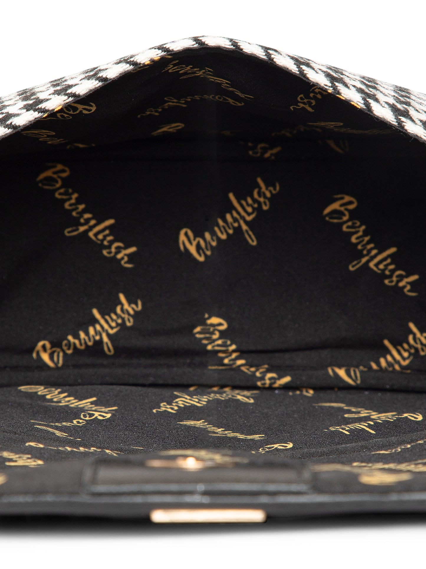 Berrylush Women Black Houndstooth Detachable Sling Casual Sling bag